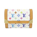Louis Vuitton Multi-Color White Coated Canvas Coin Purse/Coin Case