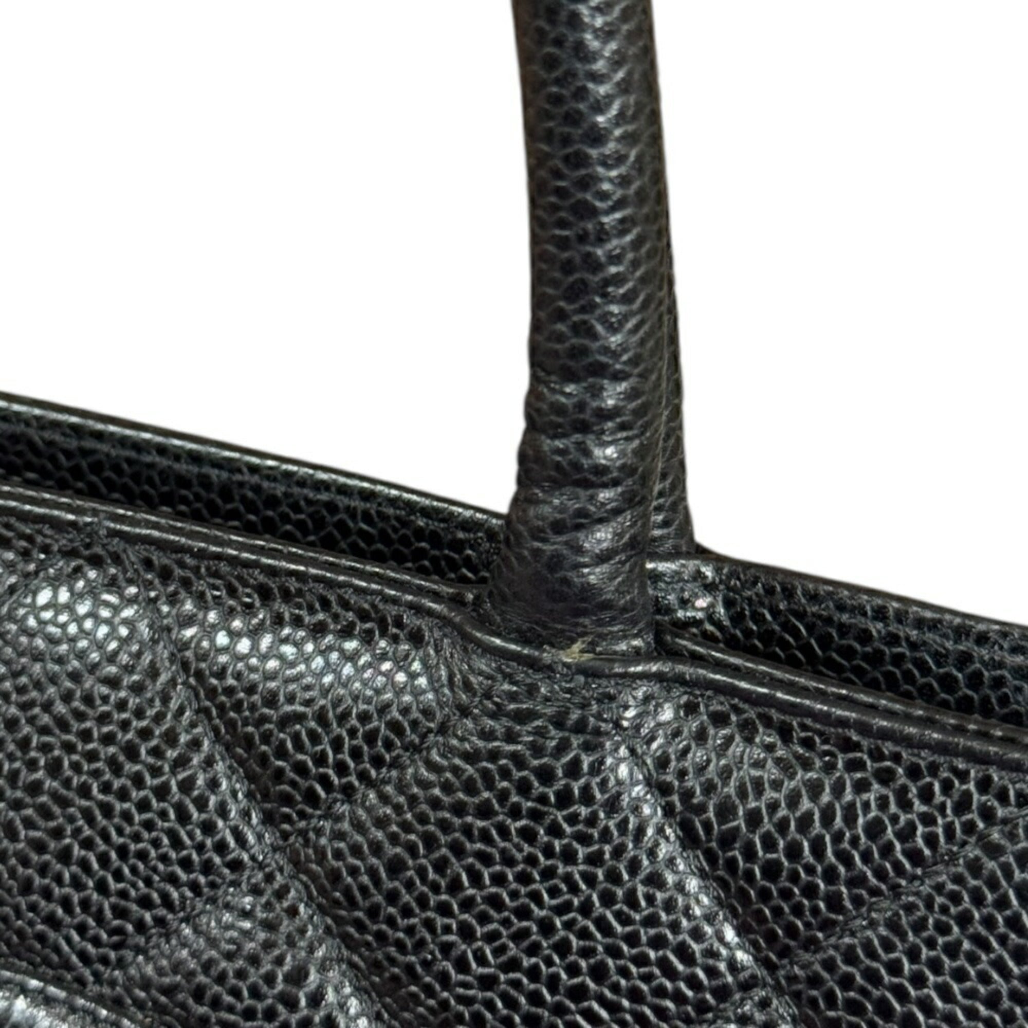 Chanel Caviar Skin Black Caviar Leather Tote Bag