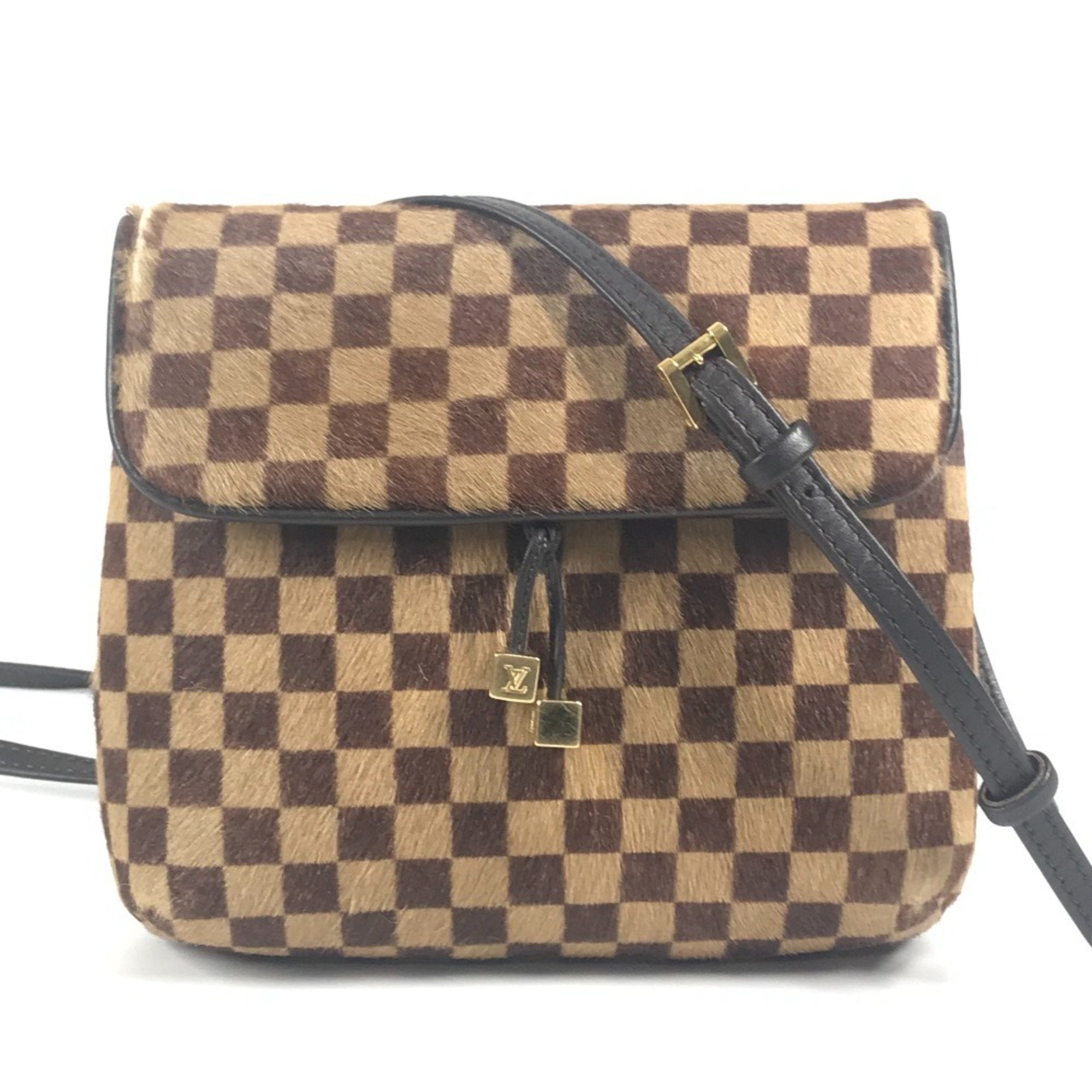 Louis Vuitton Brown Ebene Leather Pochette Shoulder Bag
