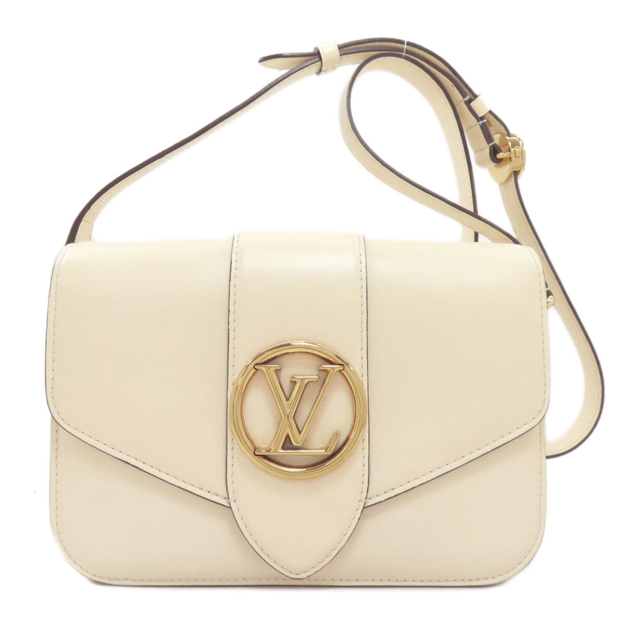 Louis Vuitton Cream Leather Shoulder Bag