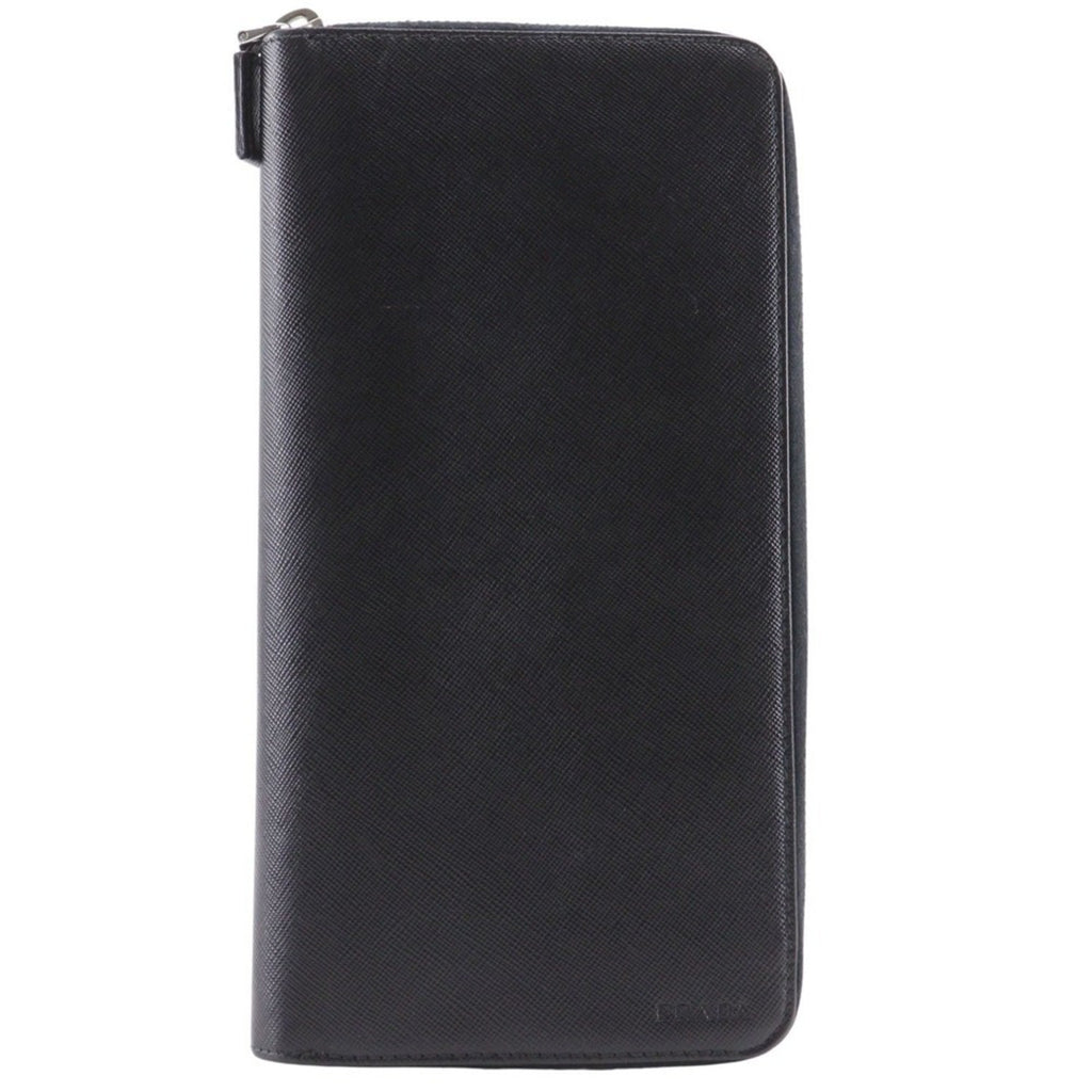 Prada Saffiano Black Saffiano Long Wallet (Bi-Fold)