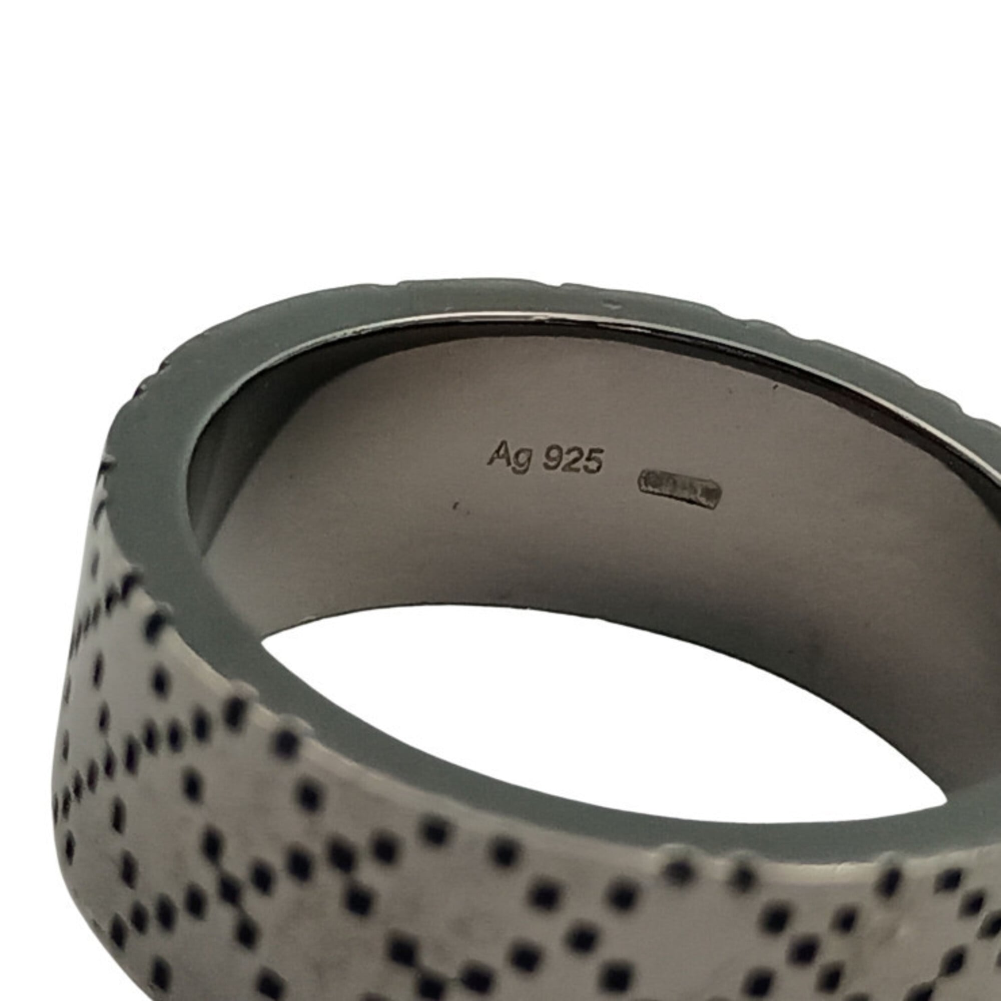 Gucci Silver Black Silver 925 Band Ring (Pre-Owned)