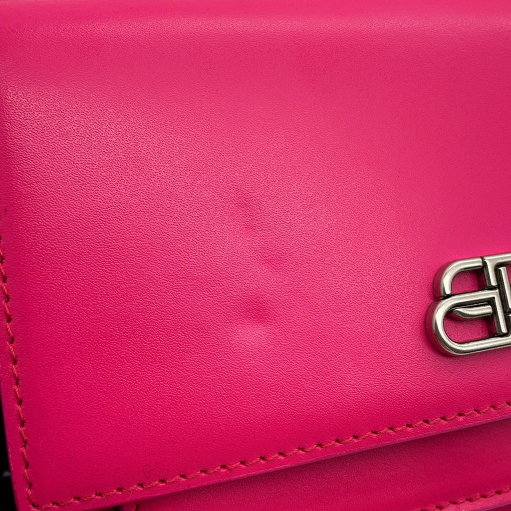 Balenciaga Pink Leather Handbag Pouch Shoulder