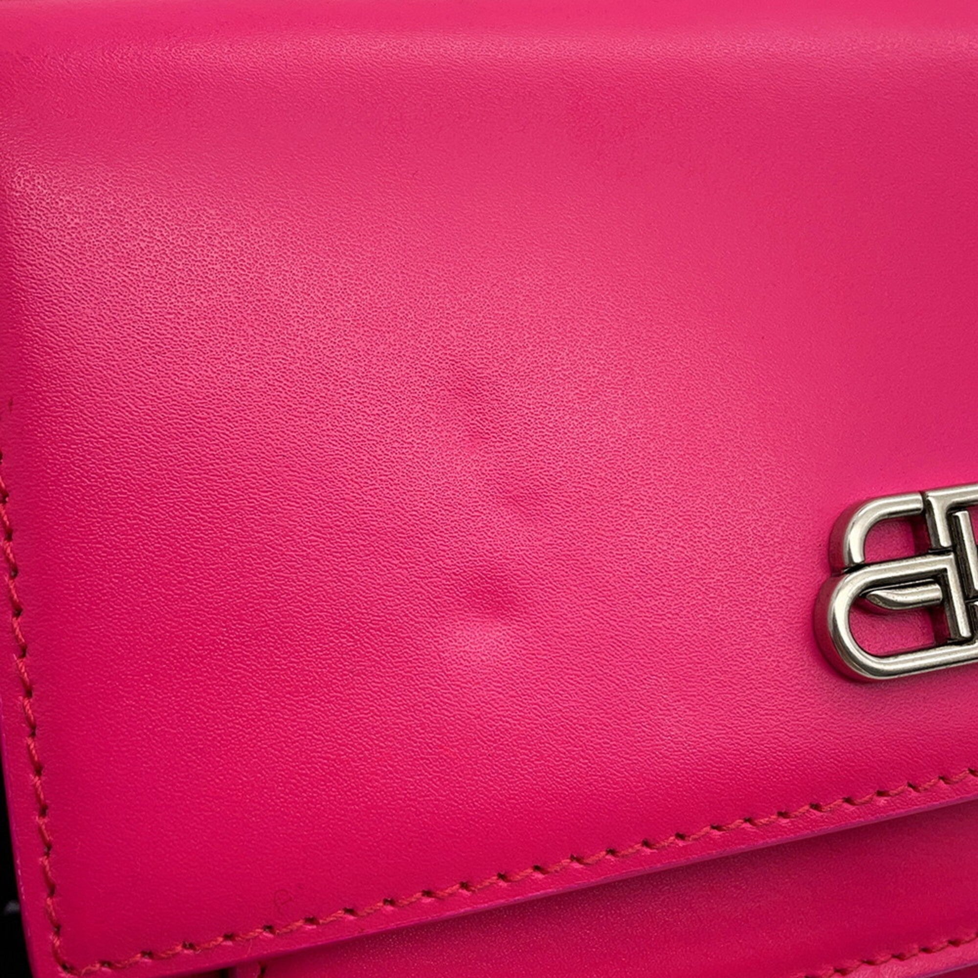 Balenciaga Pink Leather Handbag Pouch Shoulder