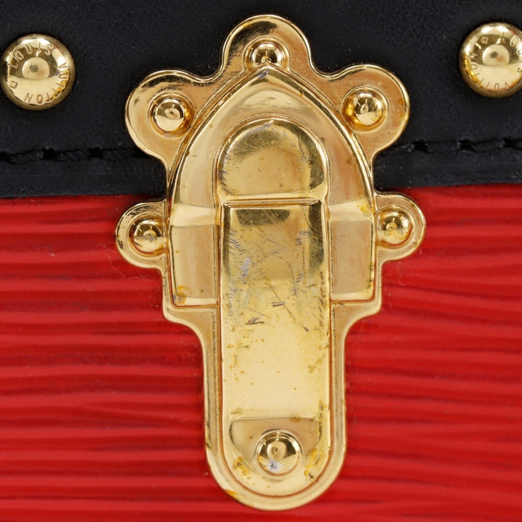 Louis Vuitton Epi Red Color Rouge Epi Leather Clutch Bag Shoulder Bag