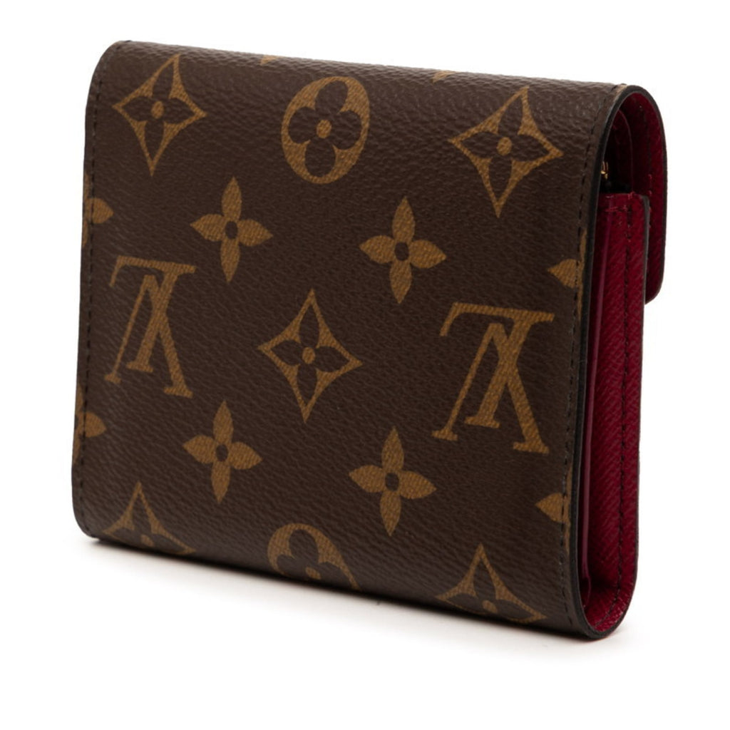 Louis Vuitton Brown Fuchsia Pvc Leather Wallet (Tri-Fold)