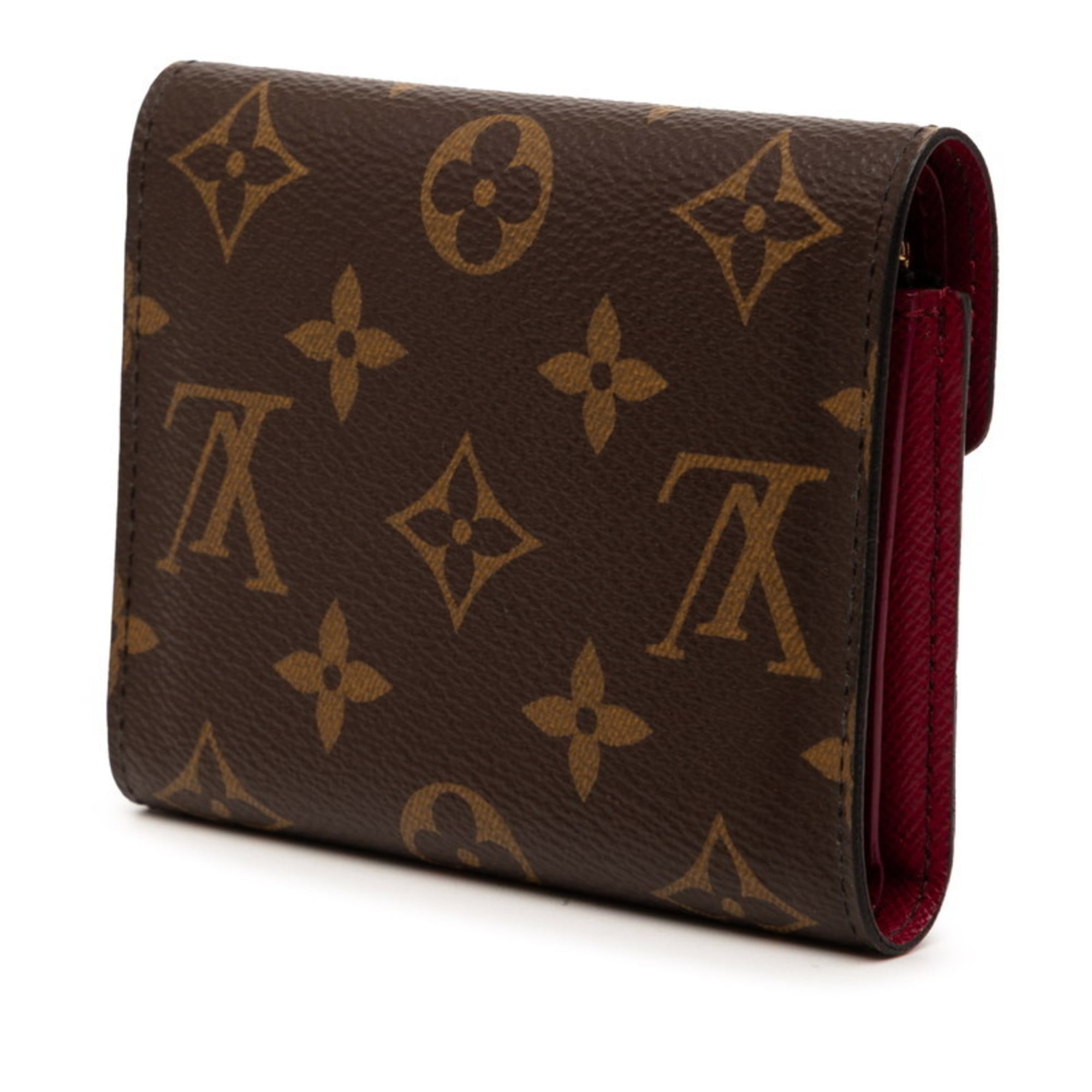 Louis Vuitton Brown Fuchsia Pvc Leather Wallet (Tri-Fold)
