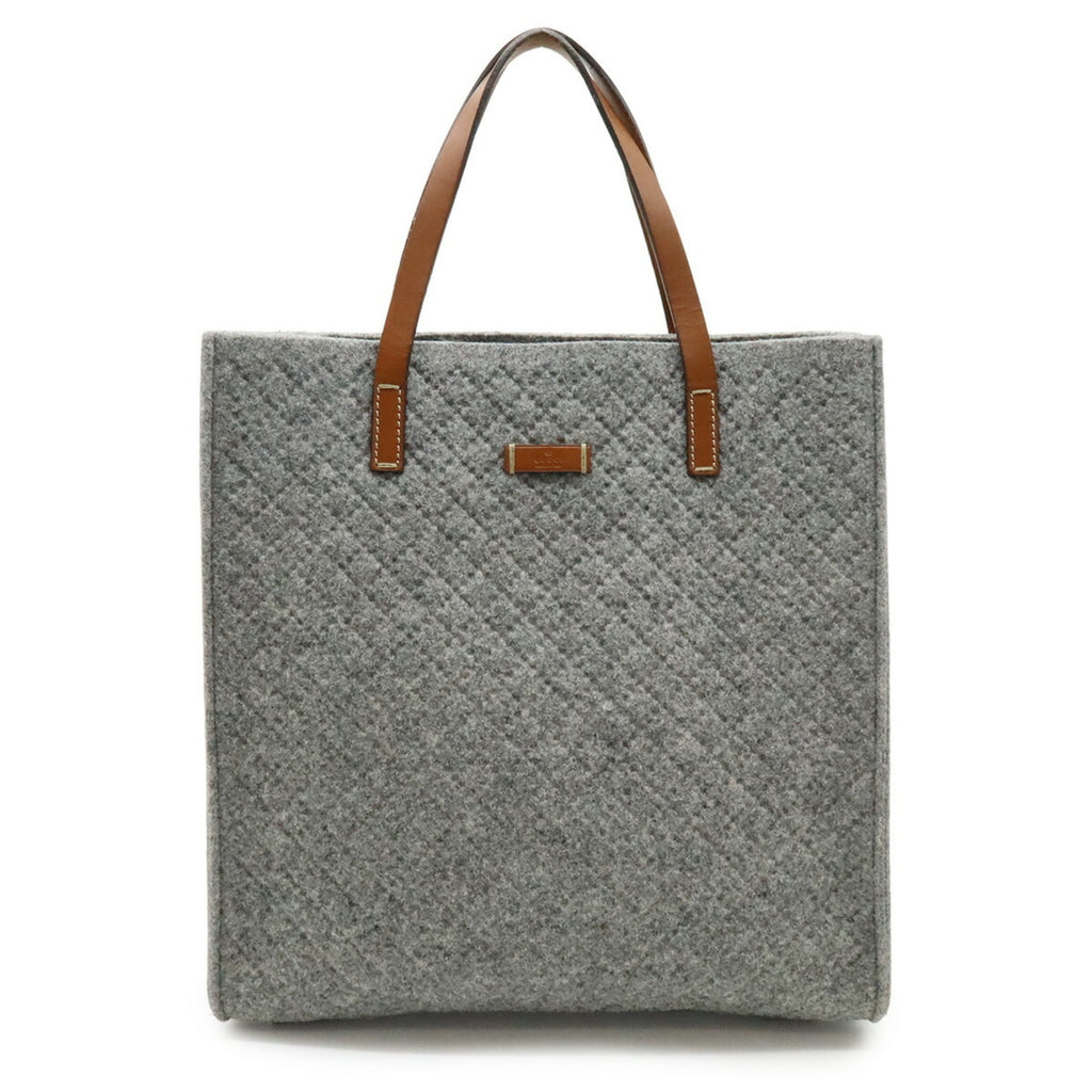 Gucci Diamante Gray Brown Felt Leather Handbag Shoulder Bag Tote Bag (Pre-Owned)