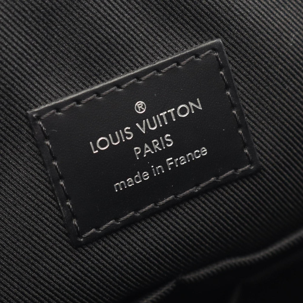 Louis Vuitton Black Coated Canvas Leather Handbag Shoulder Bag
