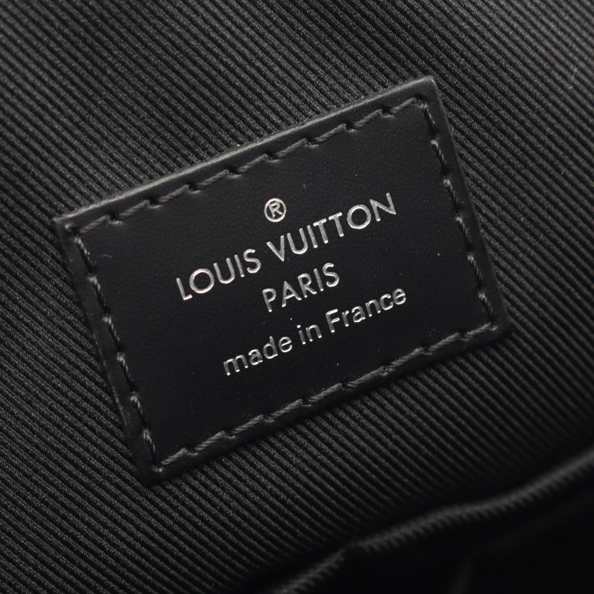Louis Vuitton Black Coated Canvas Leather Handbag Shoulder Bag