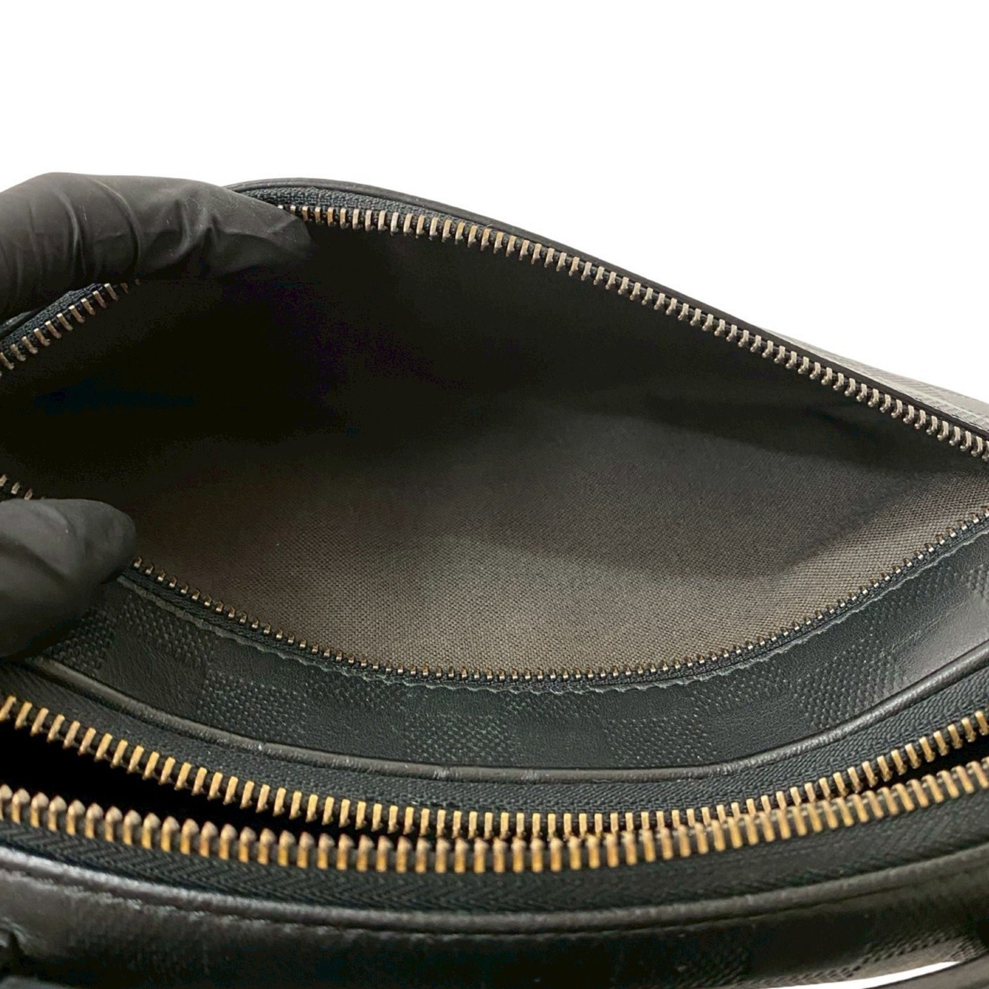 Louis Vuitton Black Leather Handbag Sling Bag
