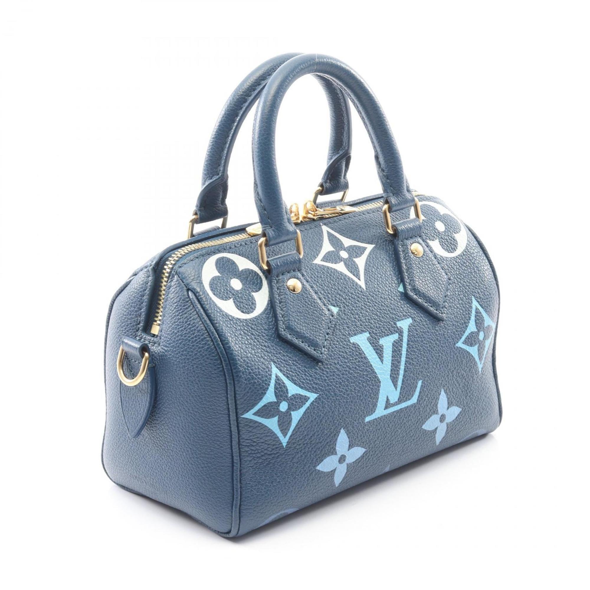Louis Vuitton Blue Monogram Empreinte Leather Handbag