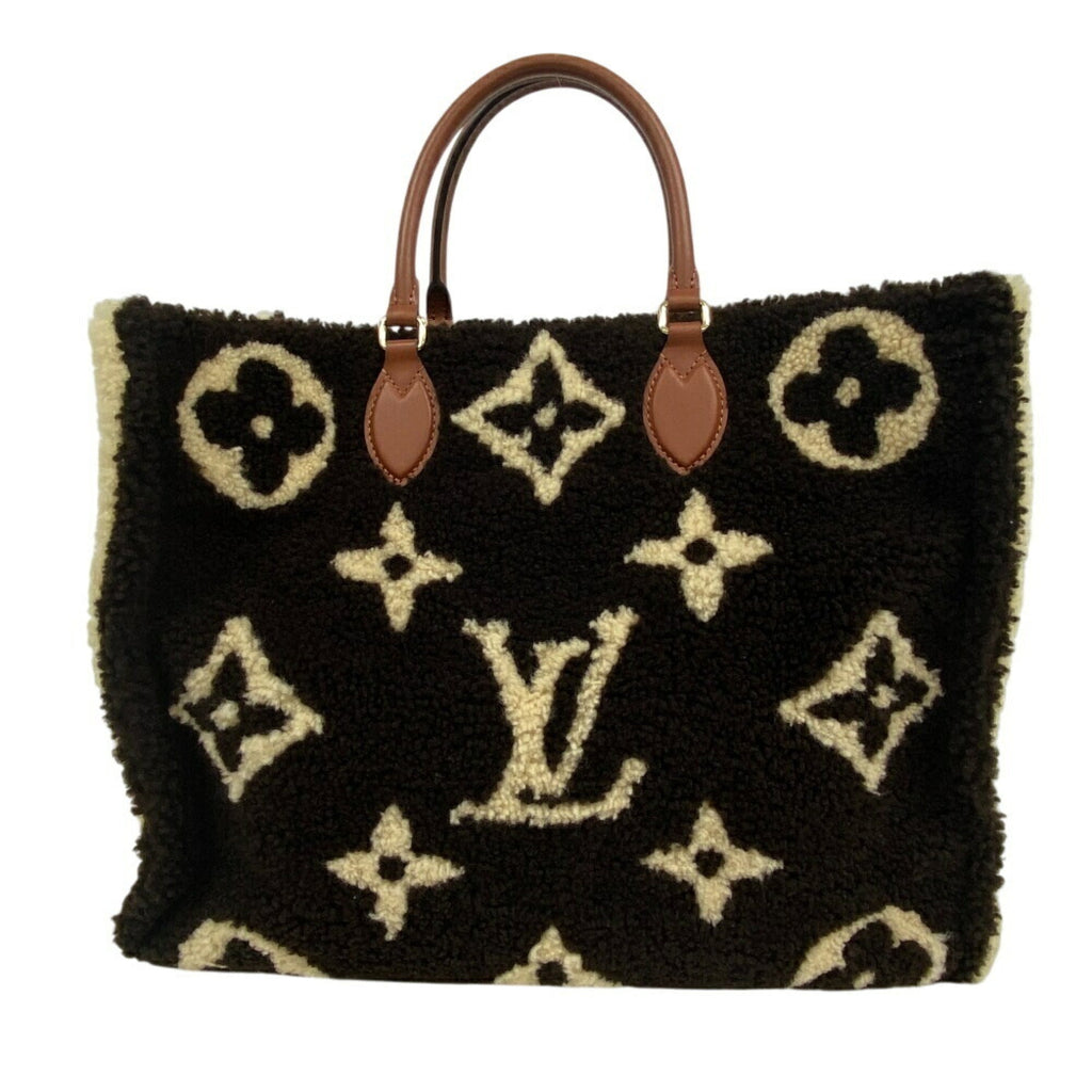 Louis Vuitton Brown Ivory Leather Handbag