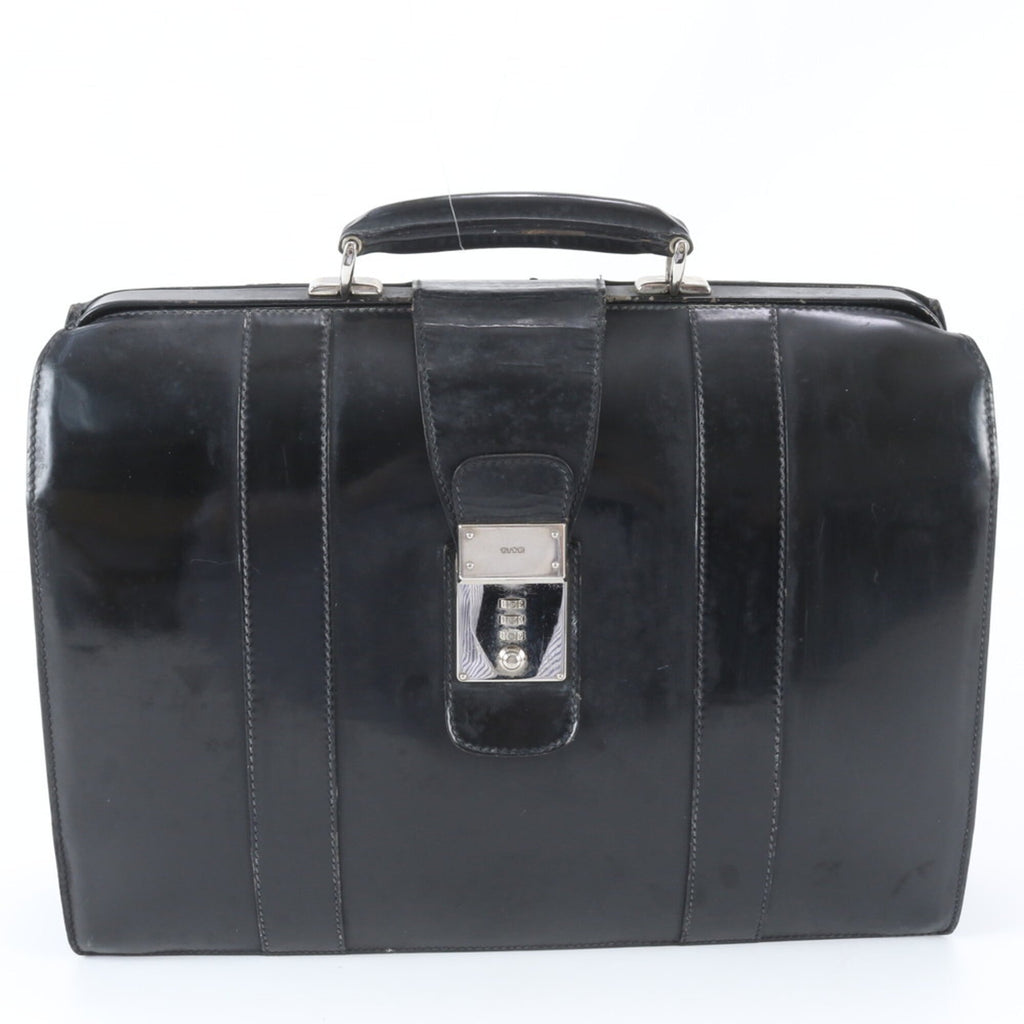 Gucci Black Leather Briefcase Handbag (Pre-Owned)
