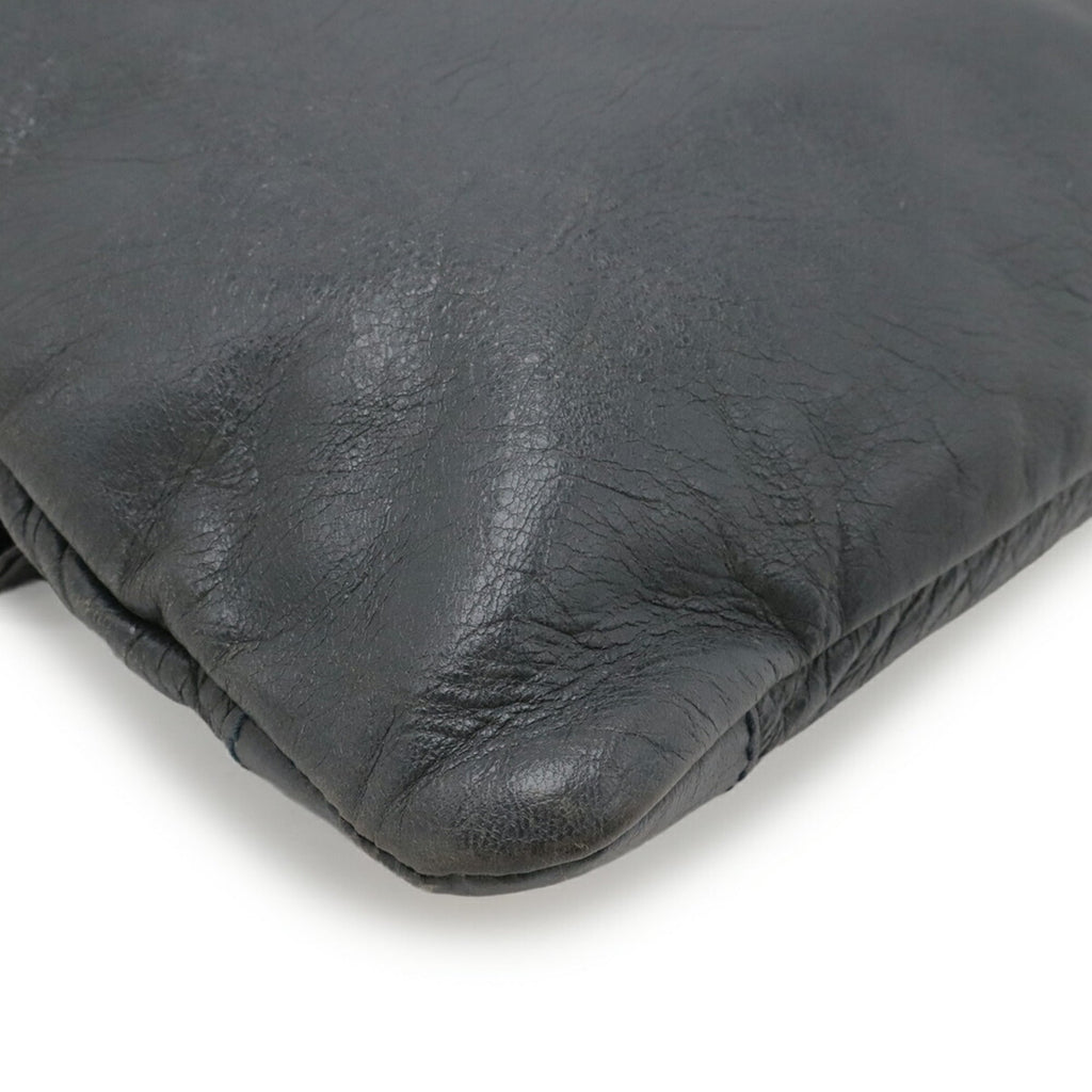 Balenciaga Giant Dark Gray Leather Clutch Bag Shoulder