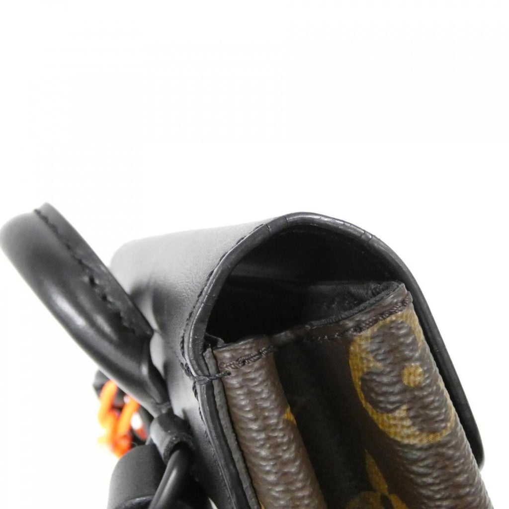 Louis Vuitton Black Brown Coated Canvas Shoulder Bag
