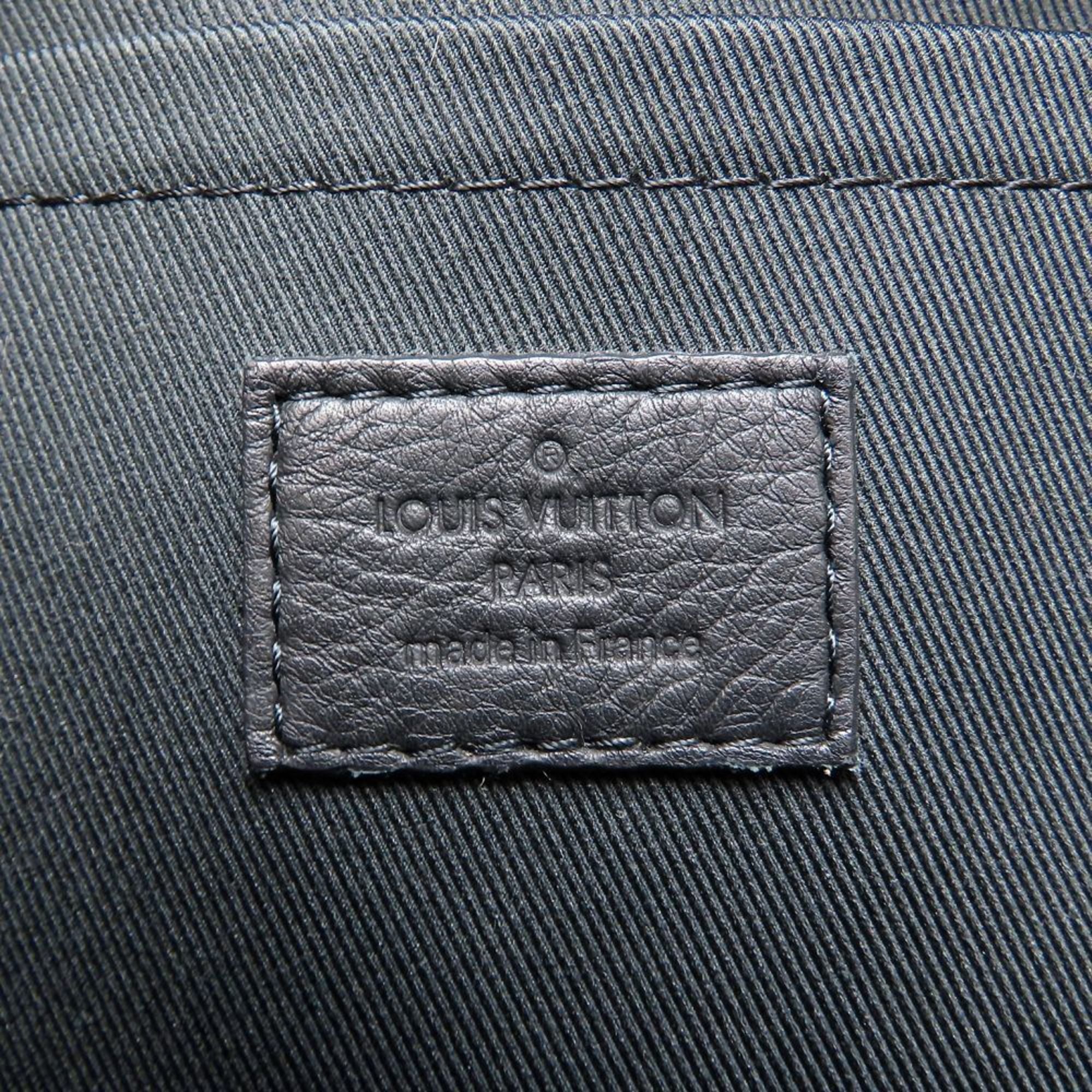 Louis Vuitton Black Brown Canvas Leather Backpack