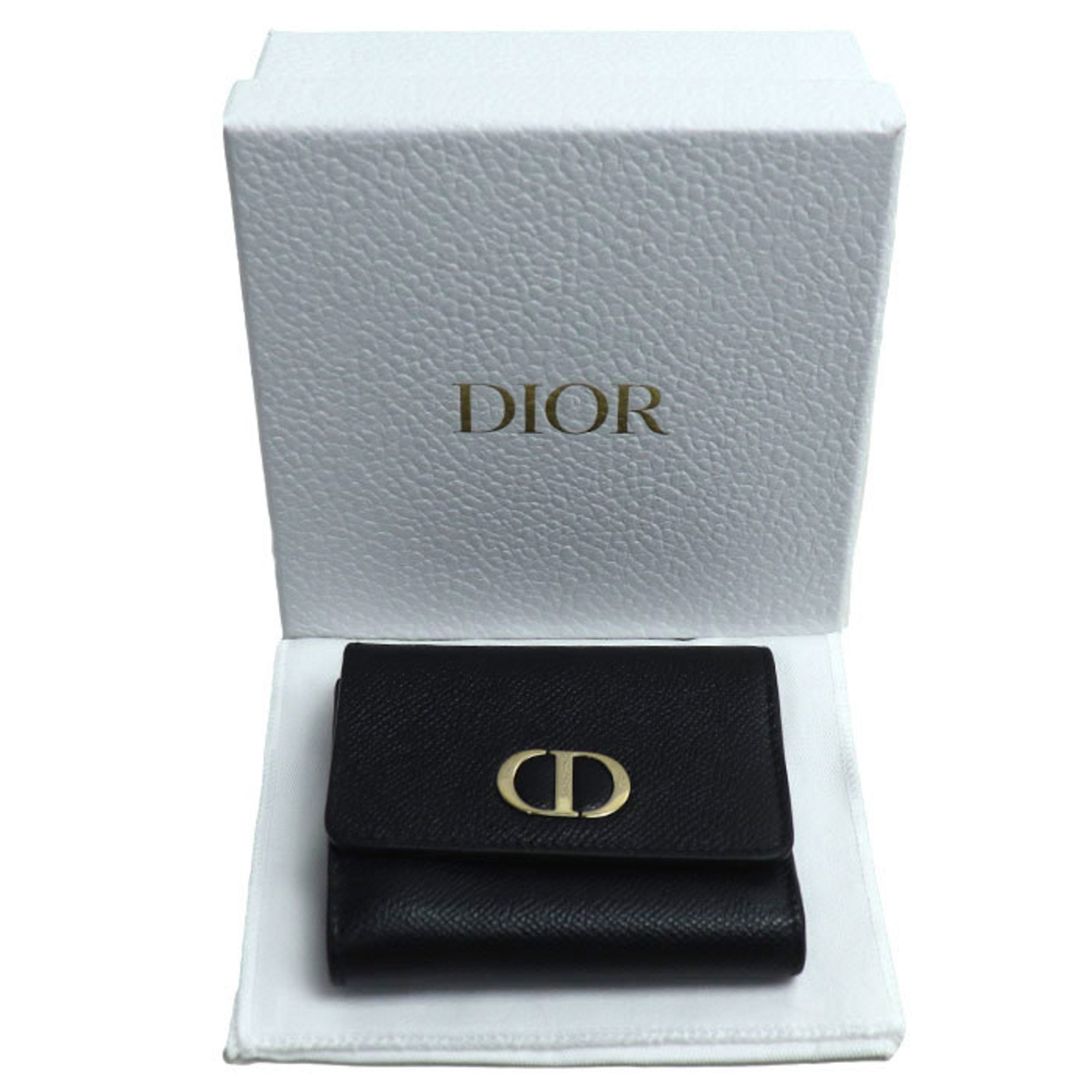 Christian Dior Black Leather Wallet (Tri-Fold) (Pre-Owned)