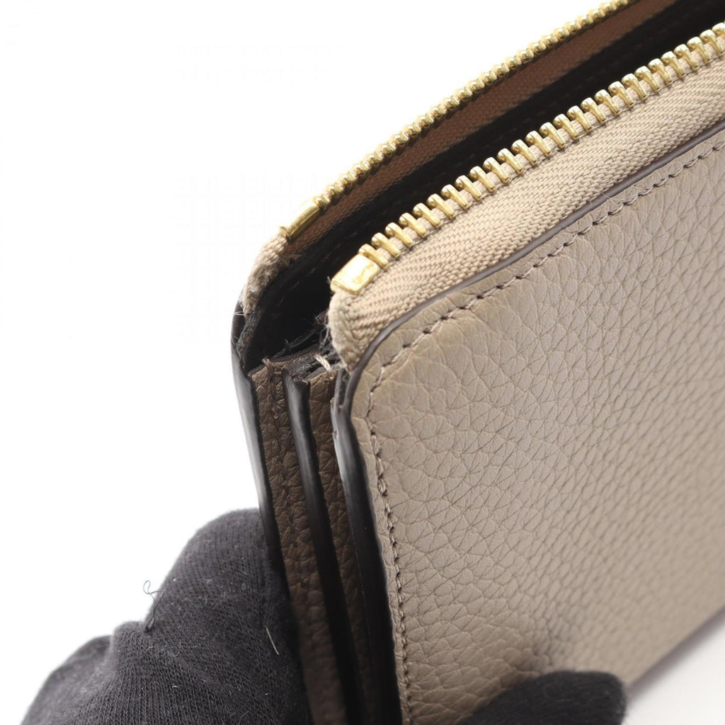 Louis Vuitton Beige Leather Long Wallet