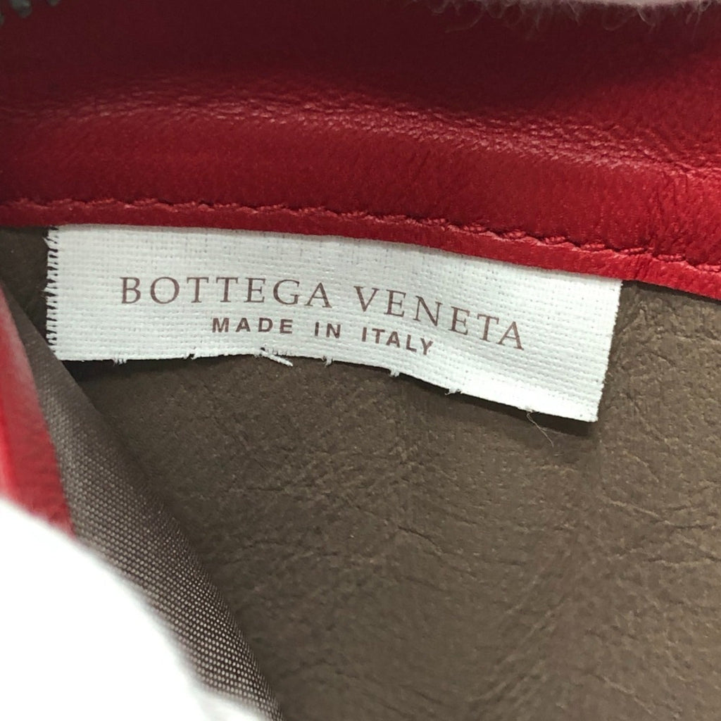 Bottega Veneta Intrecciato Red Color Leather Canvas Long Wallet (Bi-Fold)