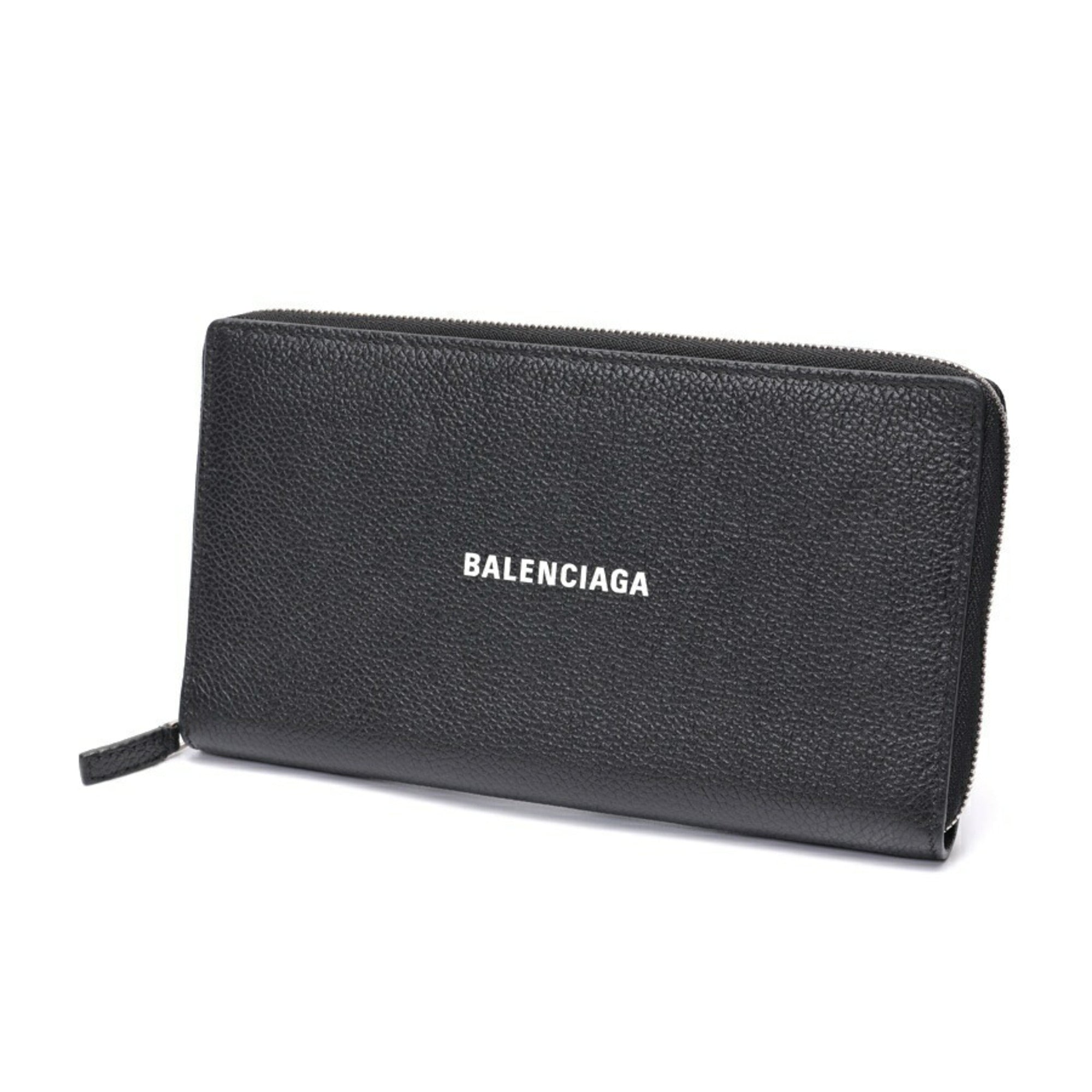 Balenciaga Black Leather Long Wallet (Bi-Fold)