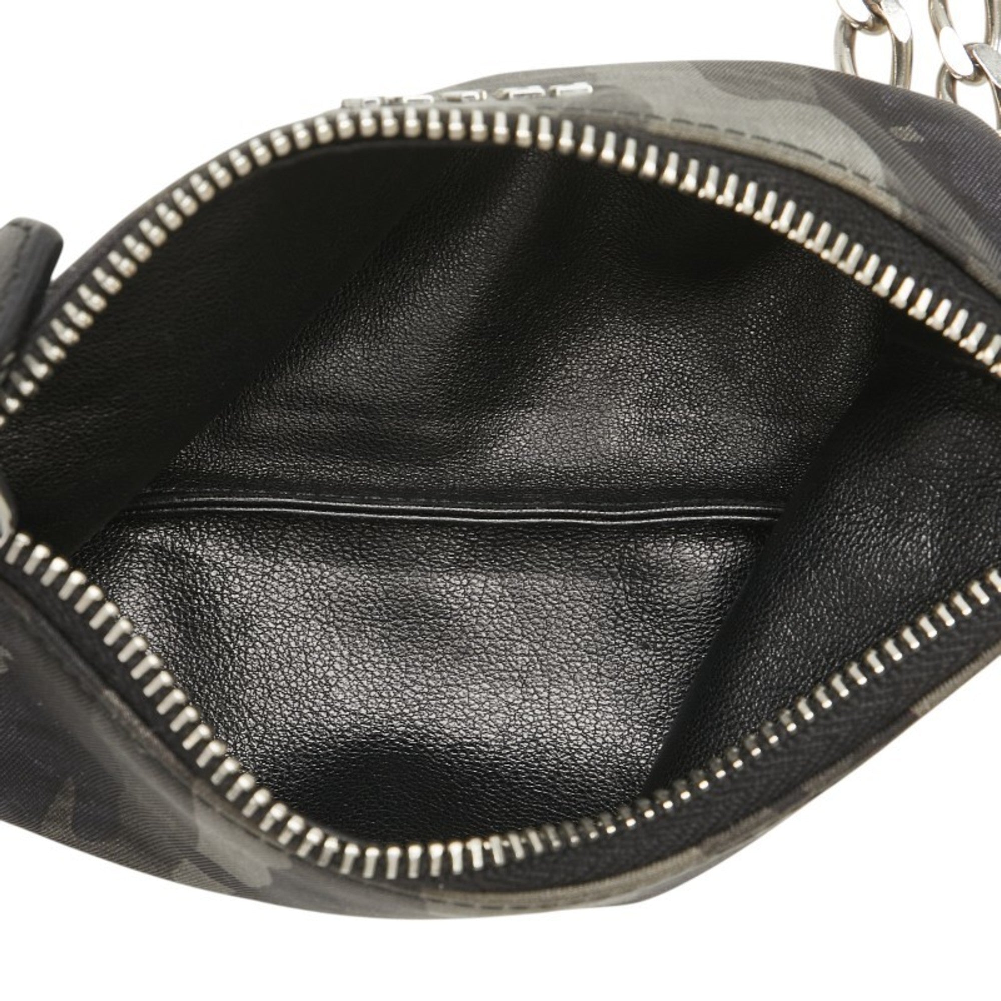 Prada Black Camouflage Gray Nylon Leather Coin Purse/Coin Case