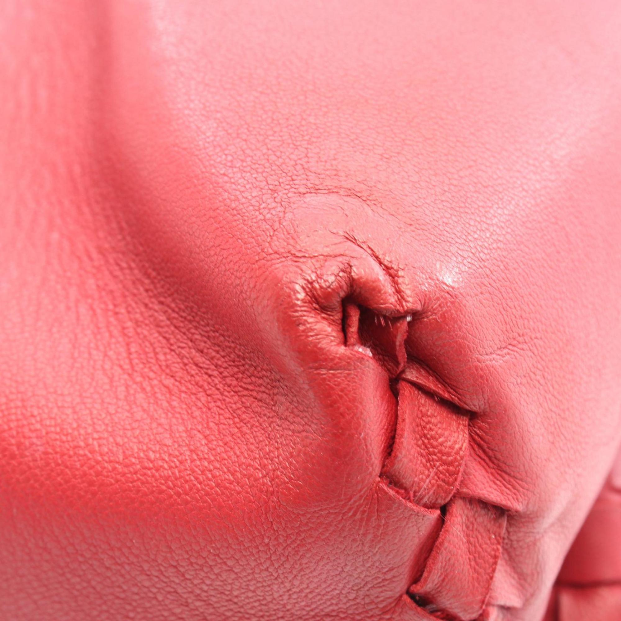 Bottega Veneta Red Color Leather Handbag