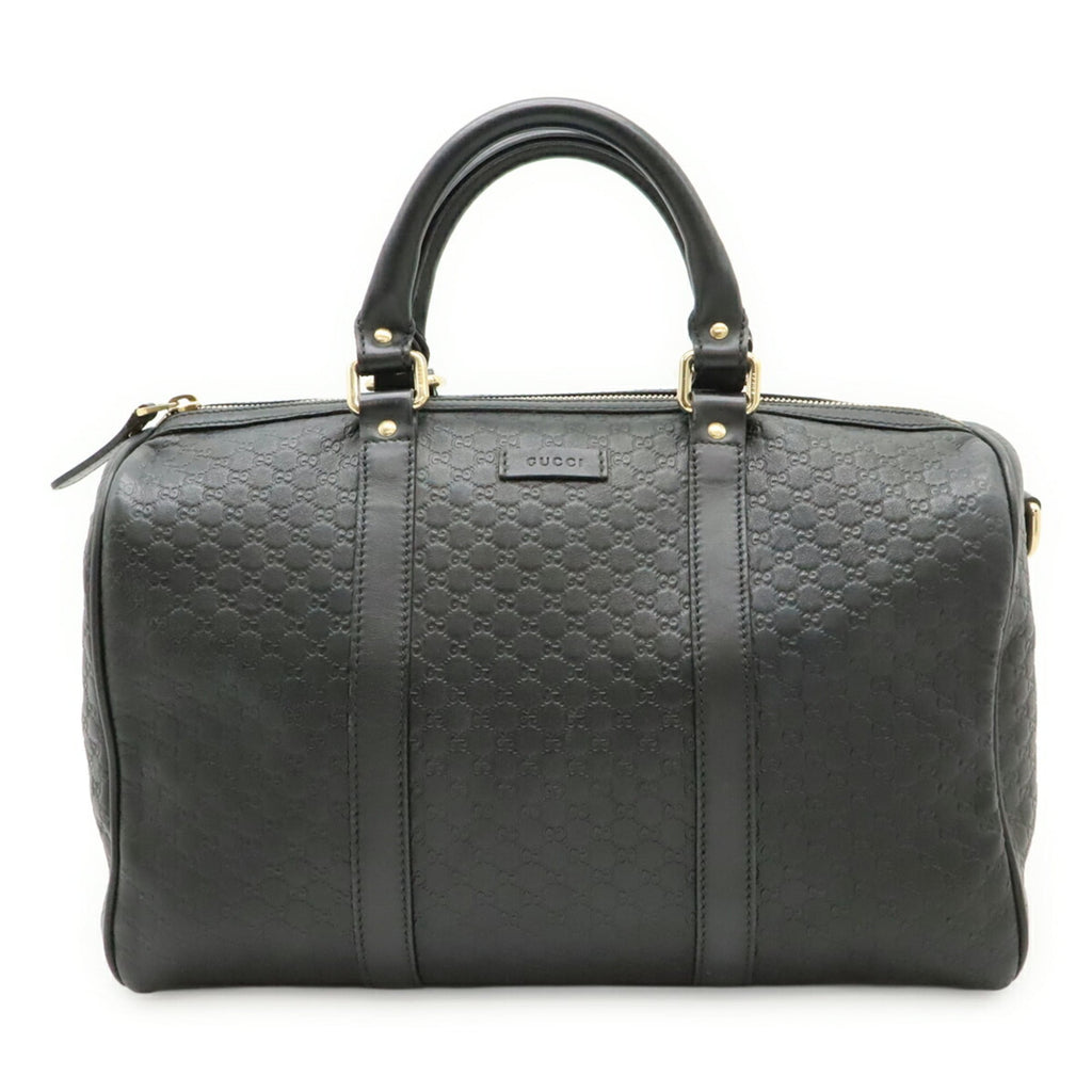 Gucci Microguccissima Black Micro Gg Leather Boston Bag Handbag (Pre-Owned)