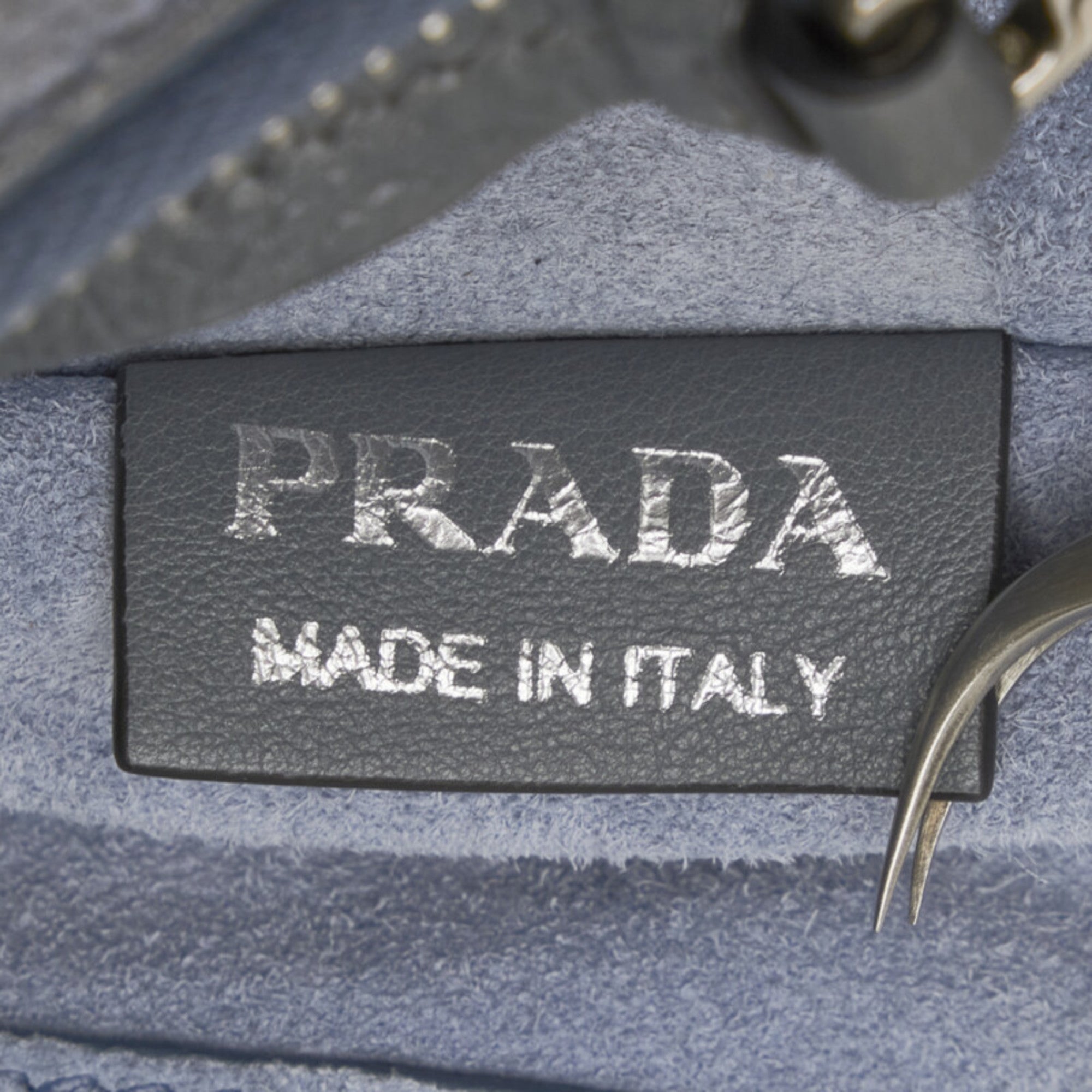 Prada Blue Light Blue Gray Leather Shoulder Bag Tote Bag