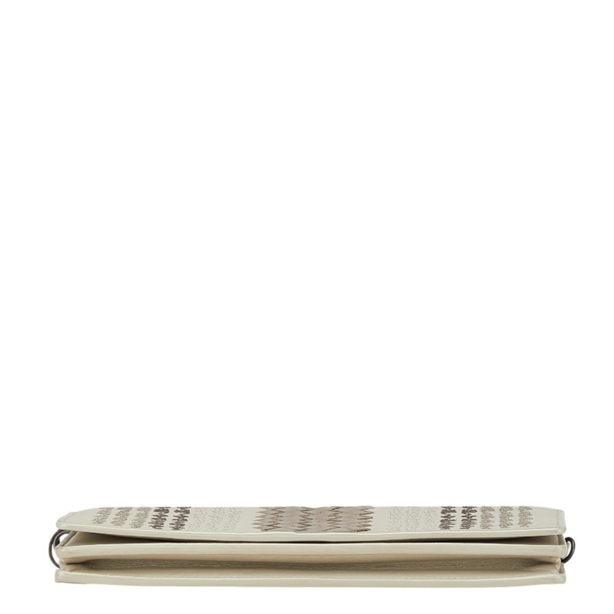 Bottega Veneta Intrecciato Beige Brown Leather Chain/Shoulder Wallet