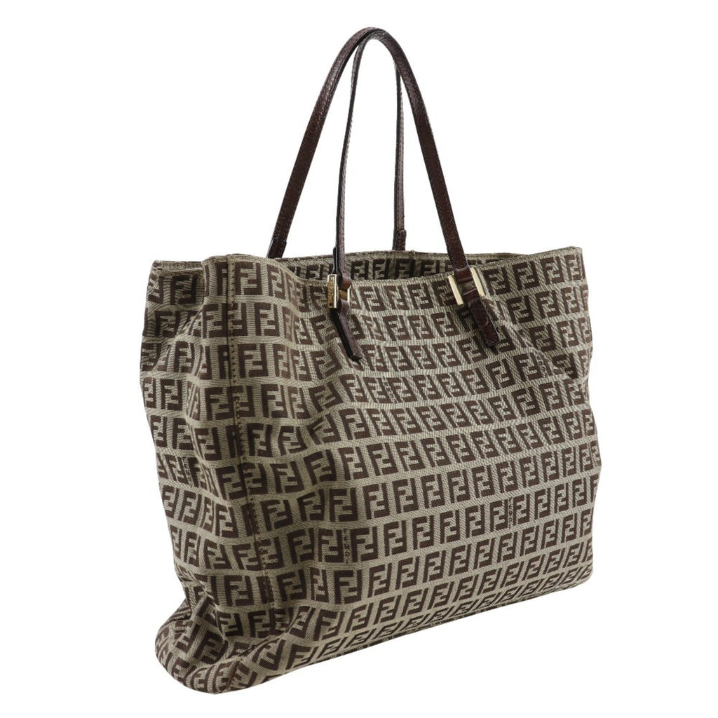 Fendi Brown Nylon Canvas Handbag