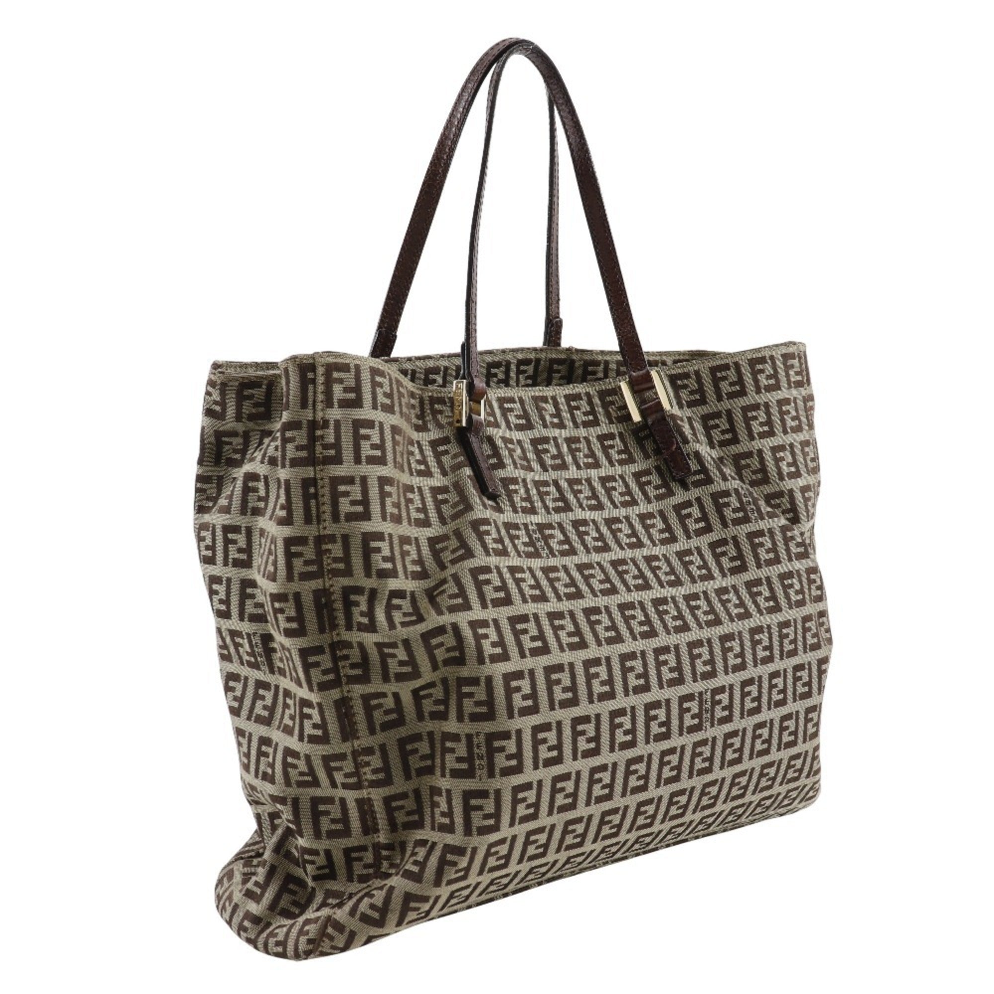 Fendi Brown Nylon Canvas Handbag