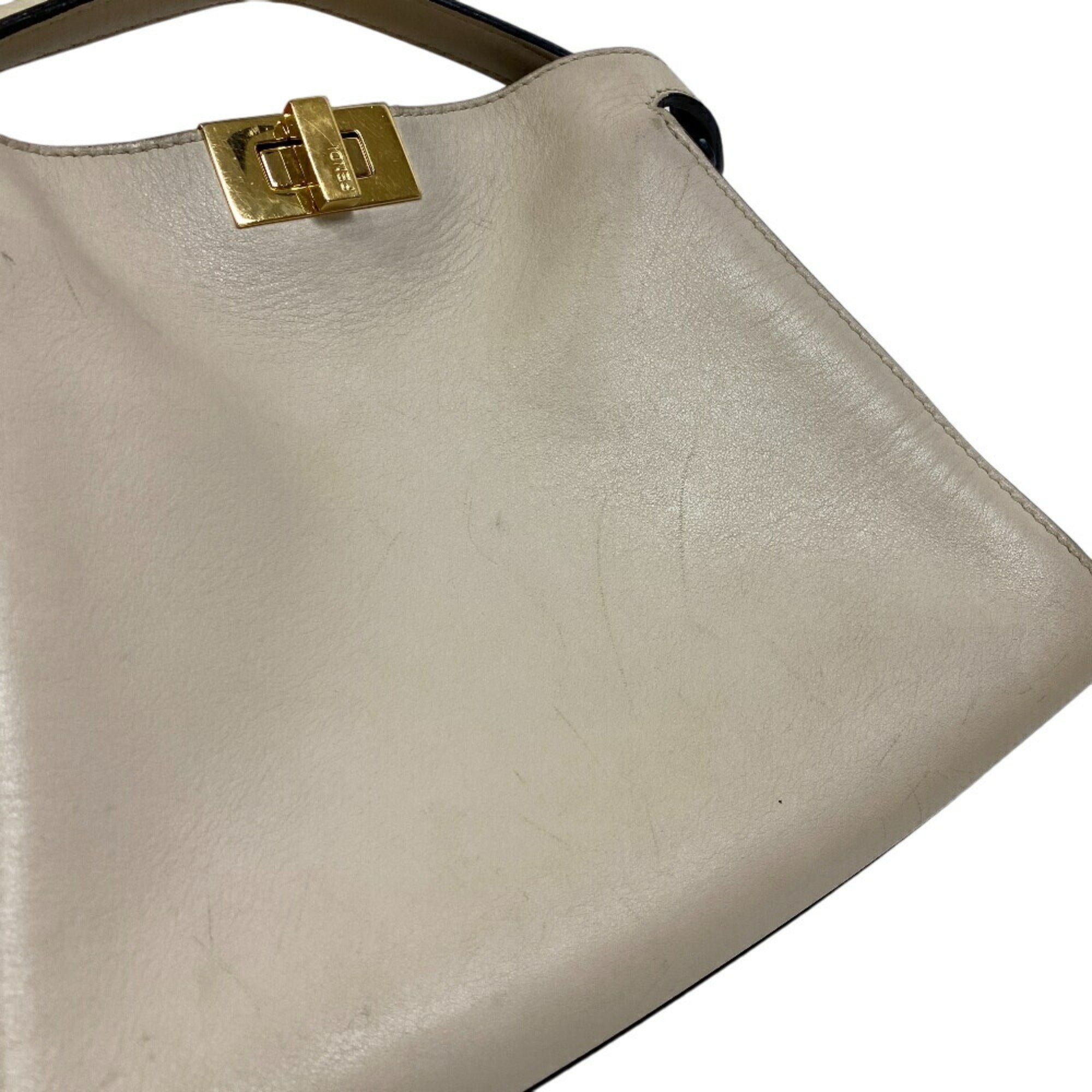 Fendi Beige Leather Handbag Shoulder Bag