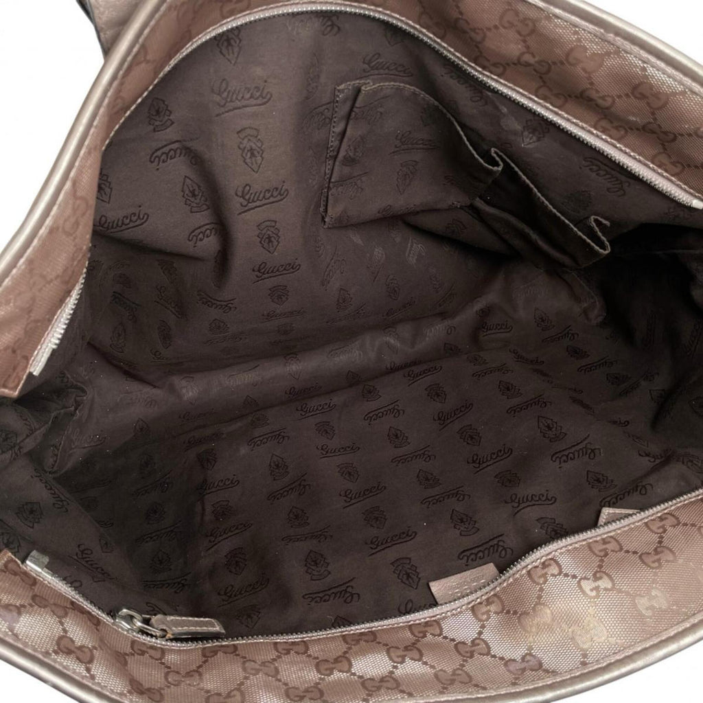 Gucci Gg Imprimé Gold Gg Imprimé Handbag Tote Bag (Pre-Owned)