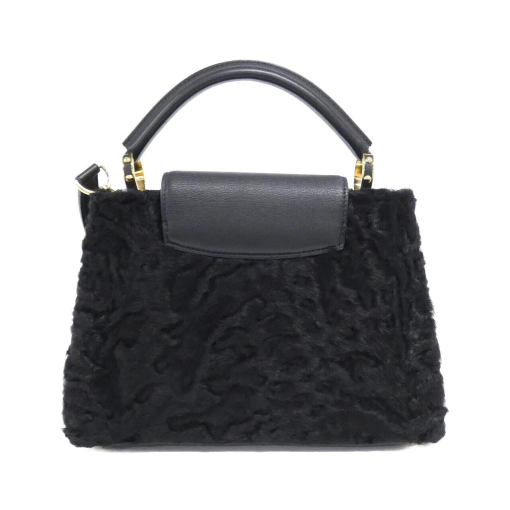 Louis Vuitton Black Fur Leather Handbag