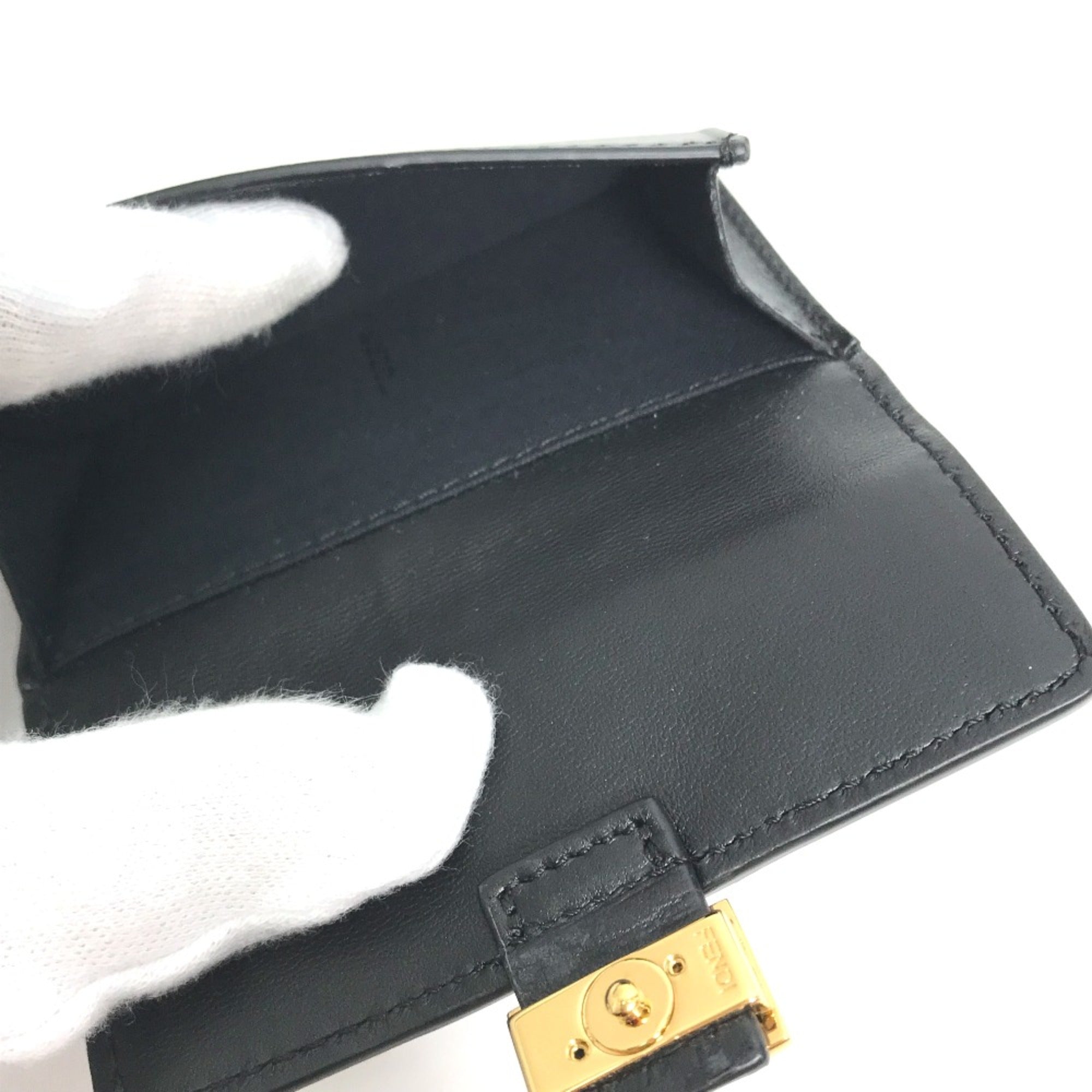 Fendi Black Leather Coin Purse/Coin Case
