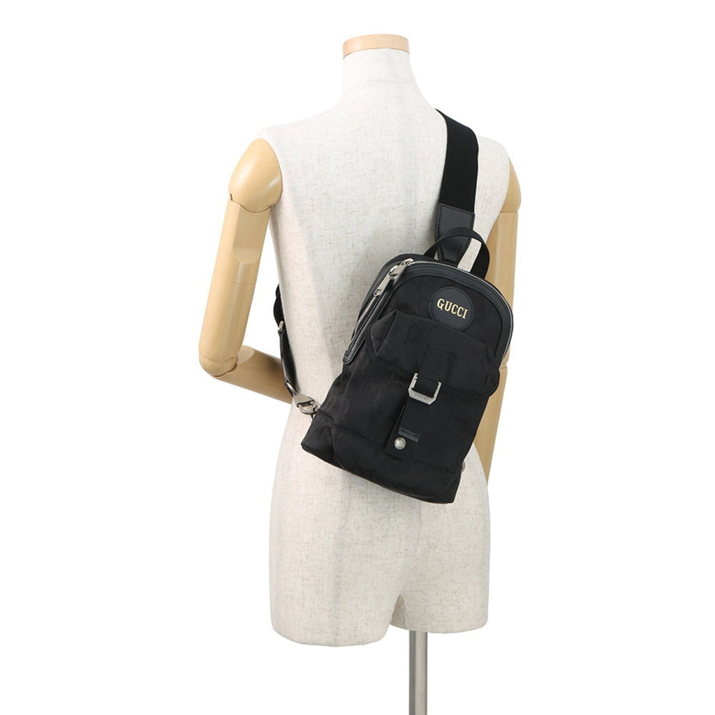 Gucci Black Nylon Leather Handbag Sling Bag (Pre-Owned)