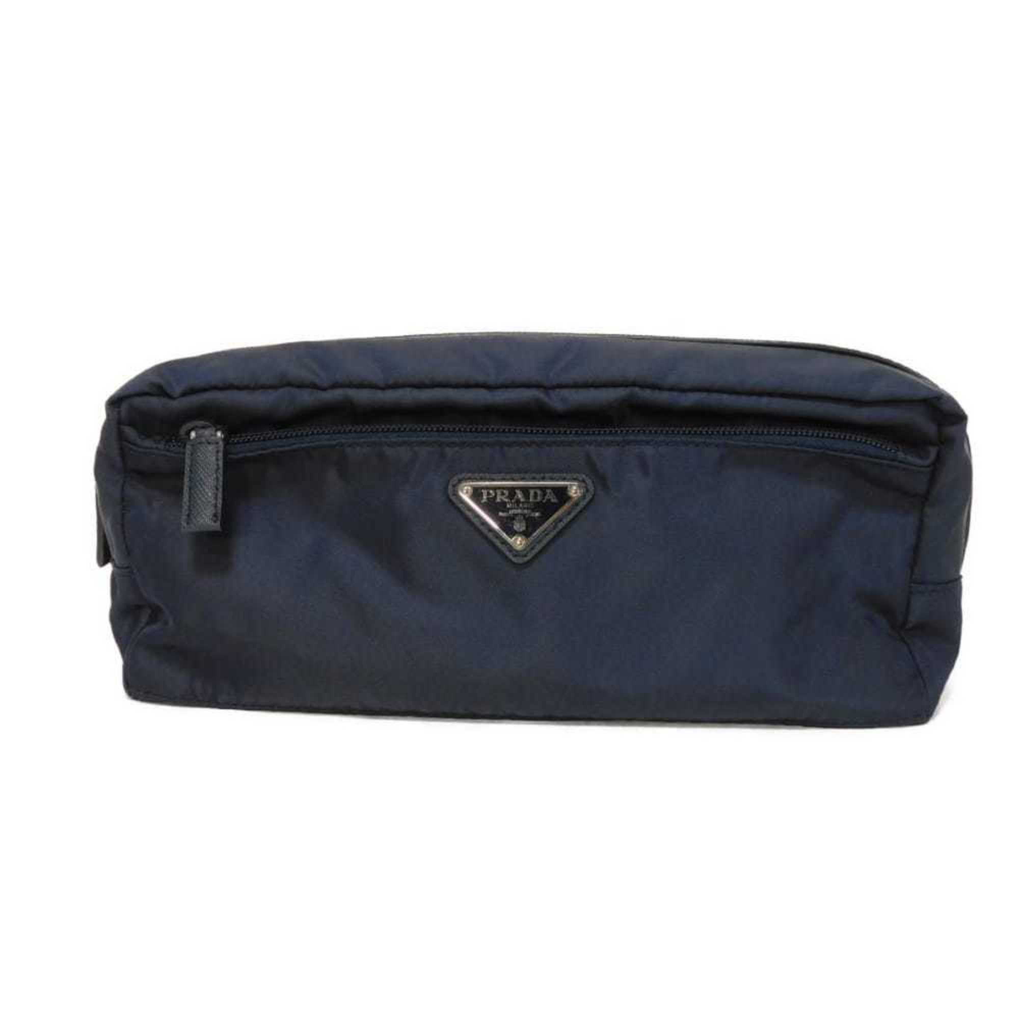 Prada Blue Nylon Clutch Bag Pouch