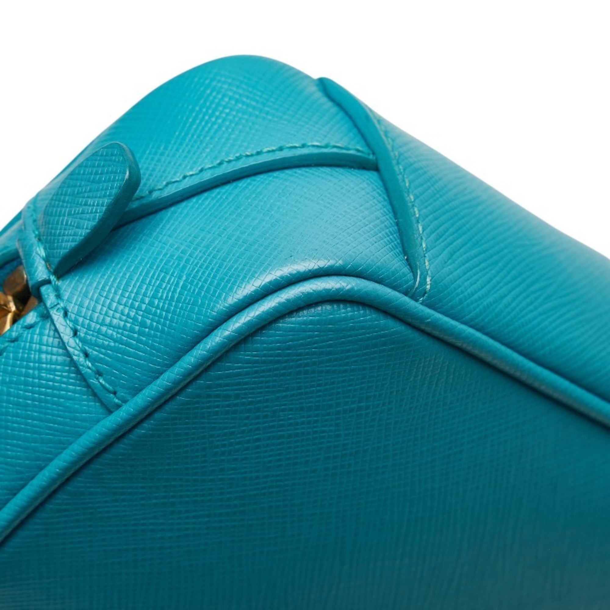 Prada Blue Leather Shoulder Bag