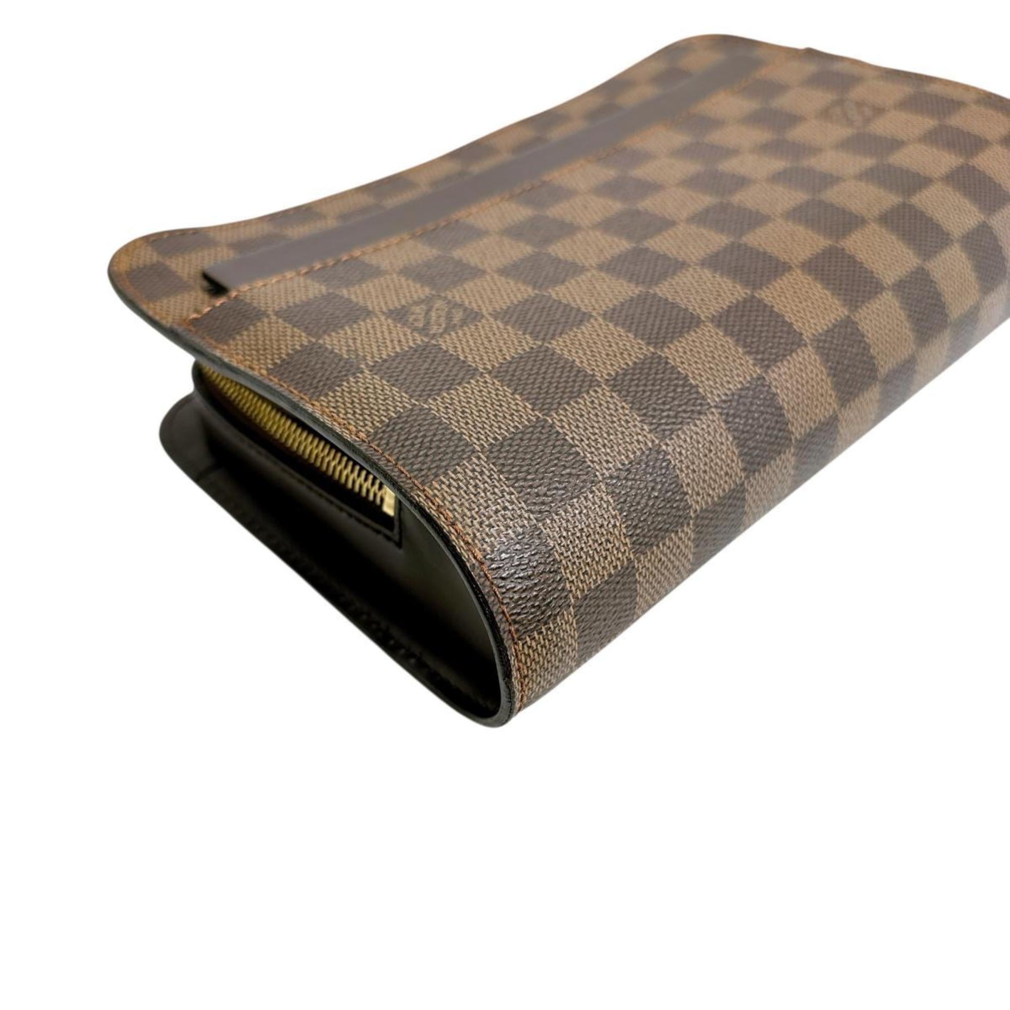 Louis Vuitton Brown Damier Canvas Clutch Bag