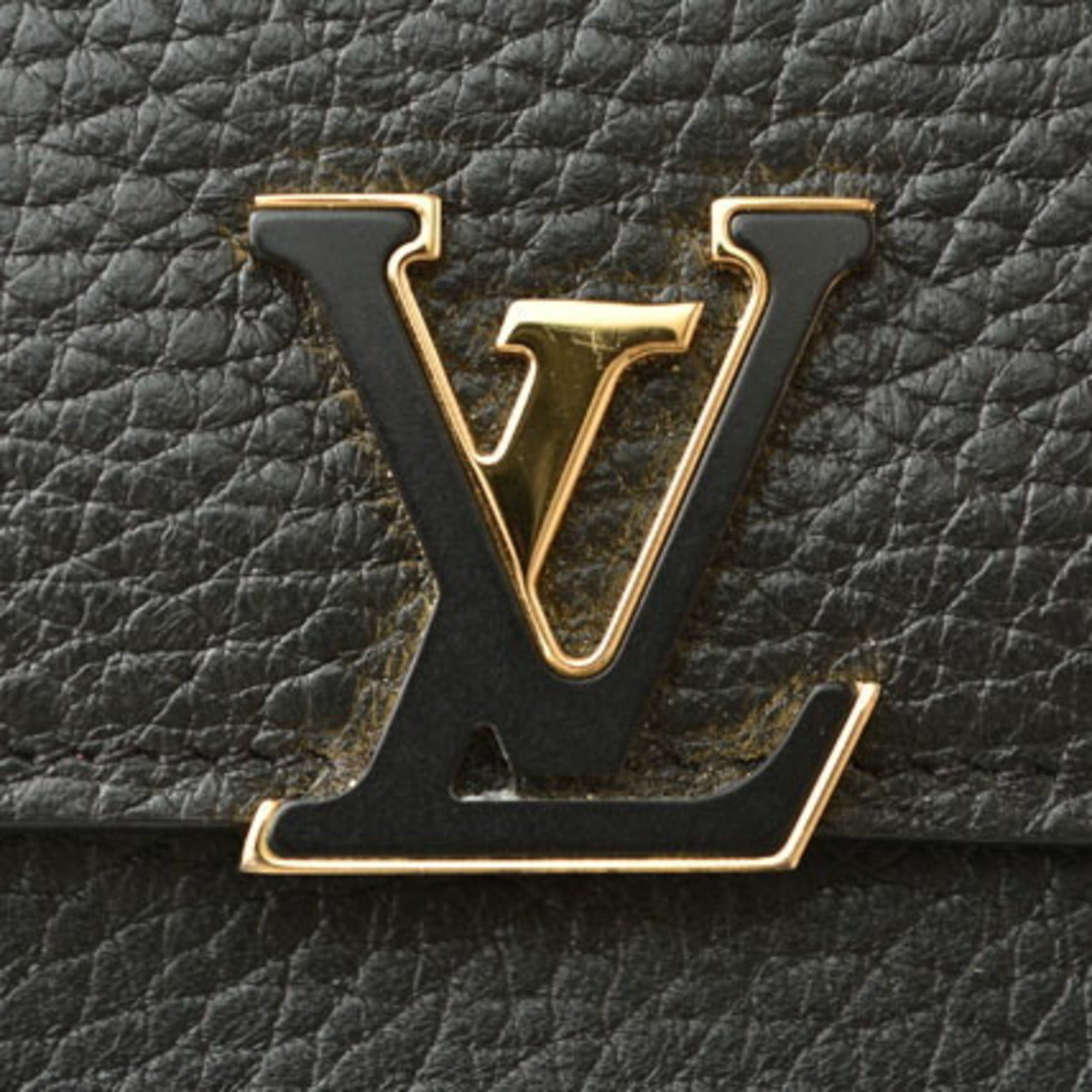 Louis Vuitton Taurillon Noir Leather Wallet (Tri-Fold)