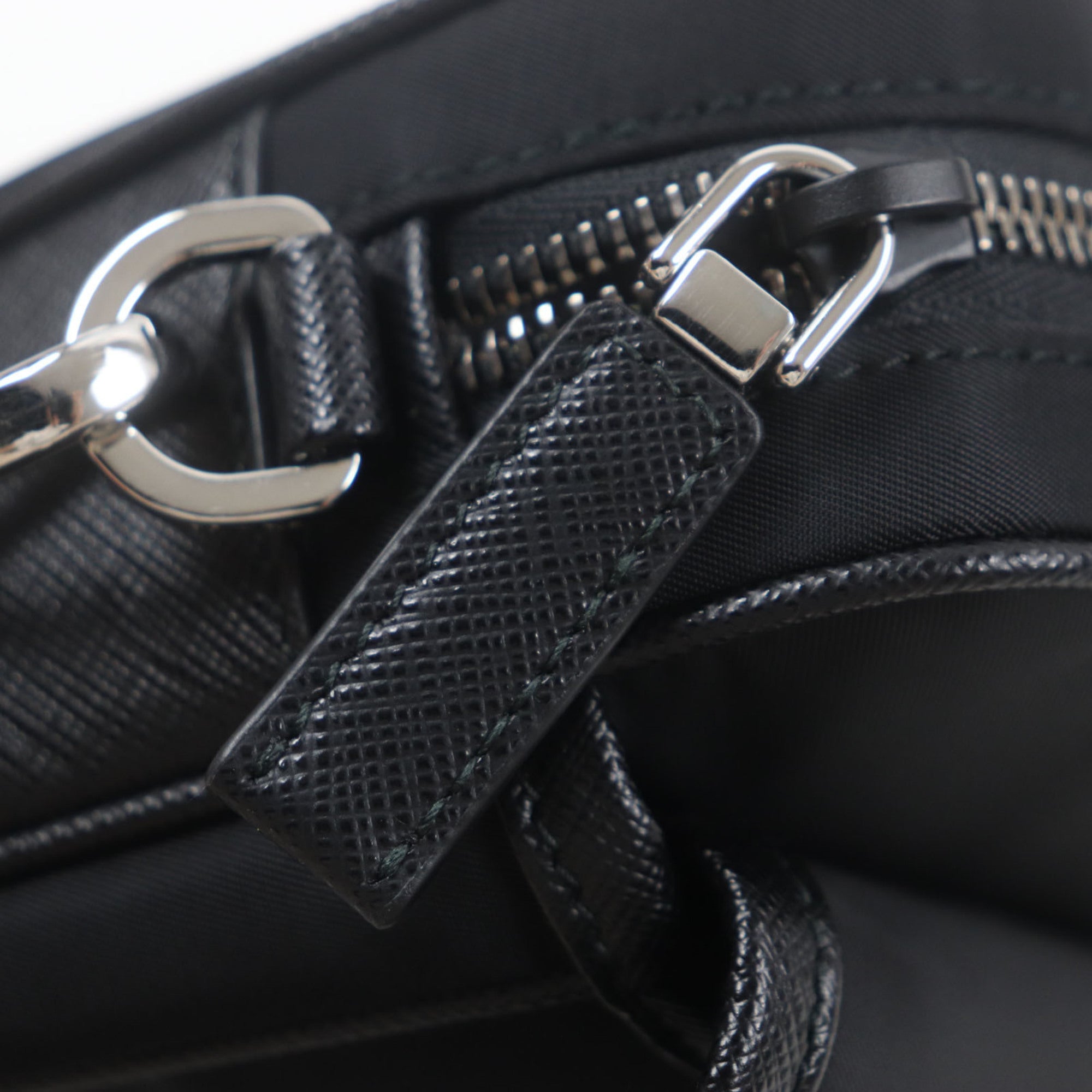 Prada Black Nylon Saffiano Shoulder Bag