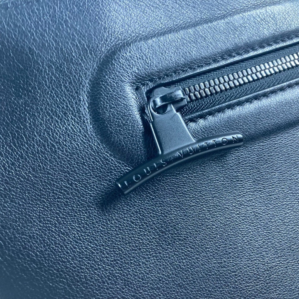 Louis Vuitton Black Leather Clutch Bag Pochette Pouch