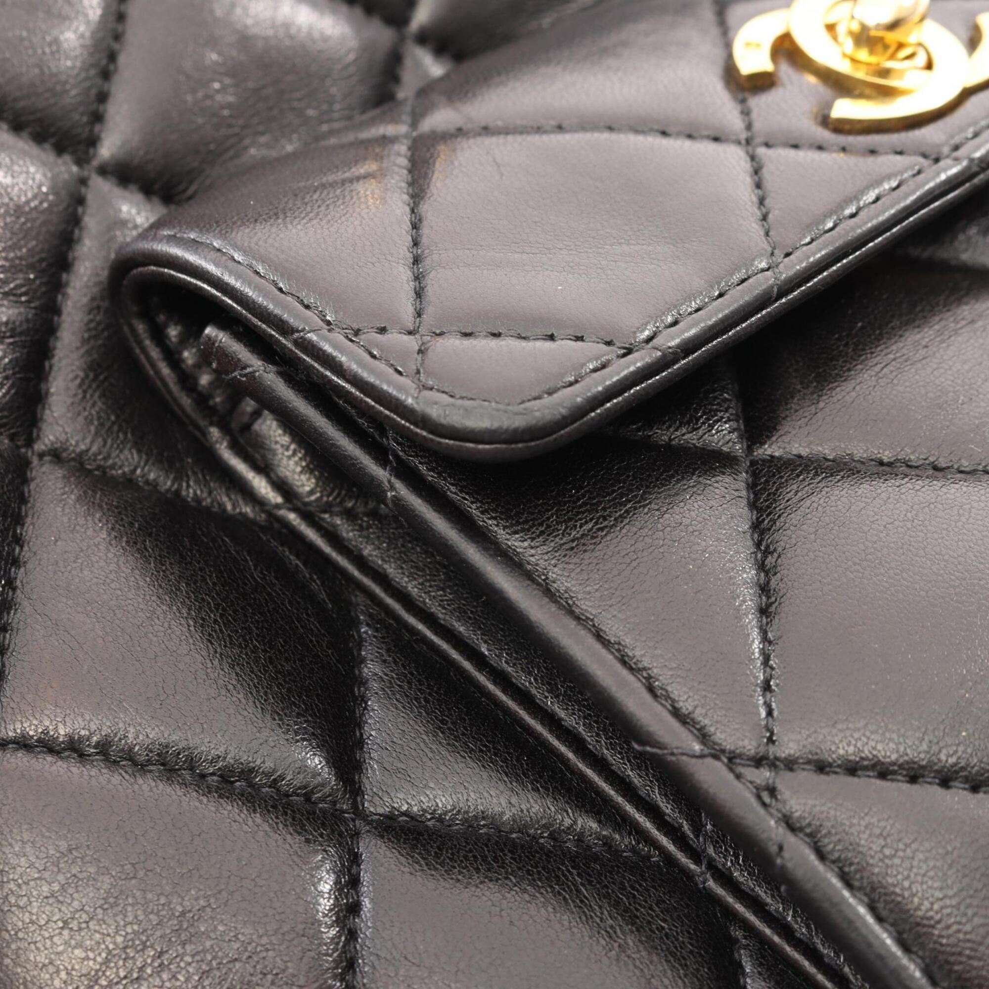 Chanel Black Leather Backpack Handbag