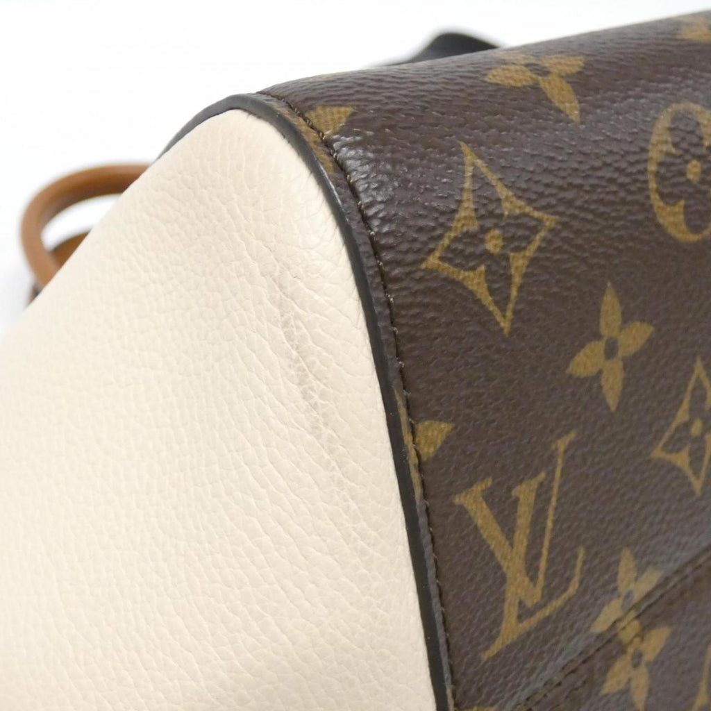 Louis Vuitton Monogram Black Cerise Cream Coated Canvas Leather Handbag