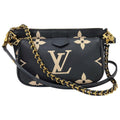 Louis Vuitton Beige Black Monogram Empreinte Pochette Shoulder Bag