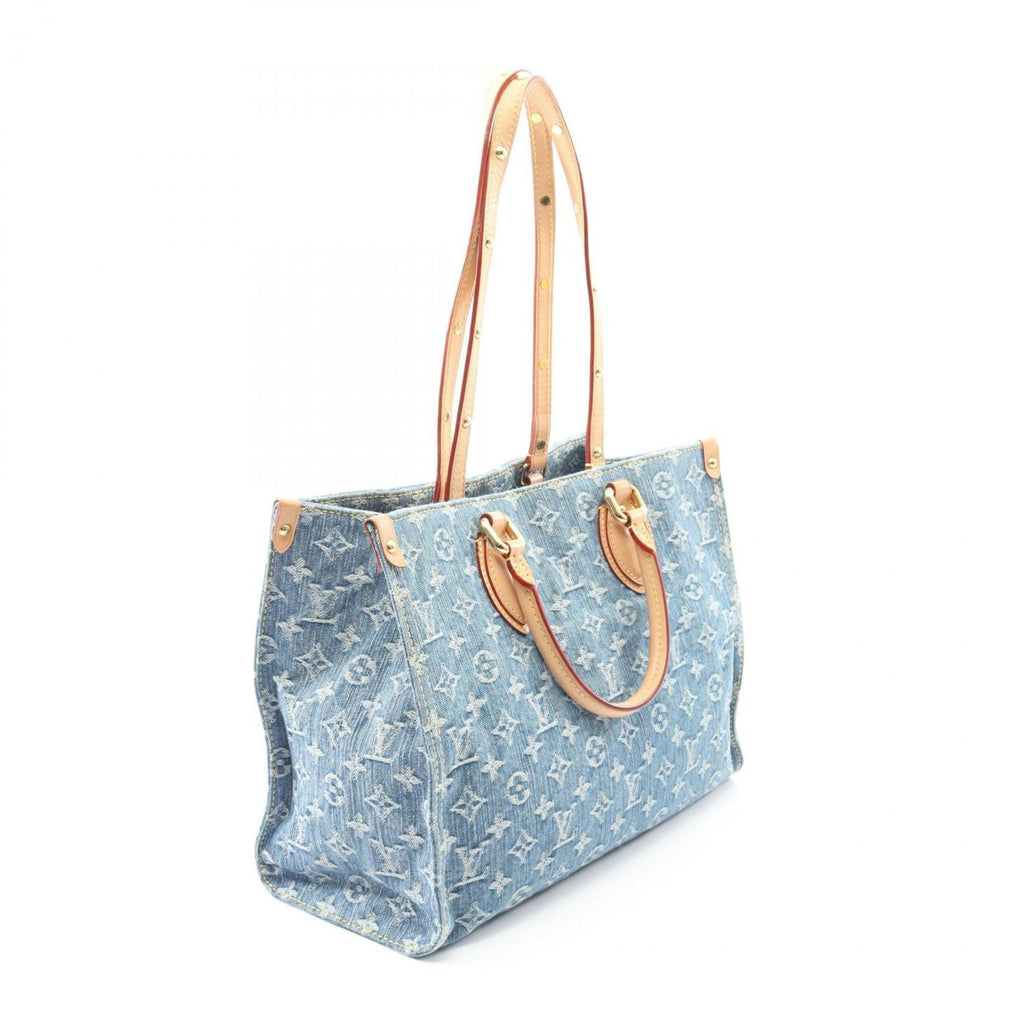 Louis Vuitton Blue Monogram Denim Denim Leather Tote Bag