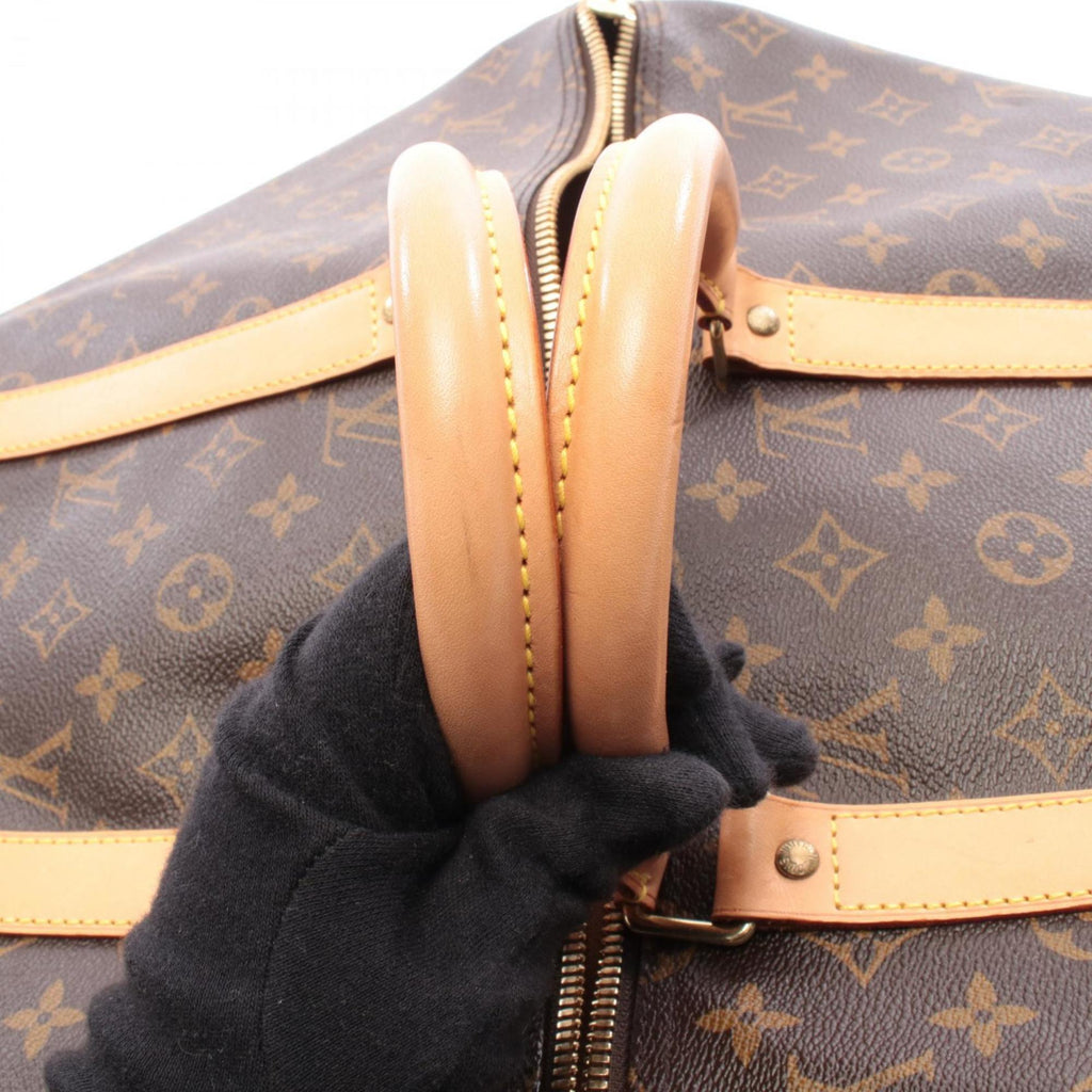 Louis Vuitton Brown Coated Canvas Pvc Monogram Leather Boston Bag Handbag