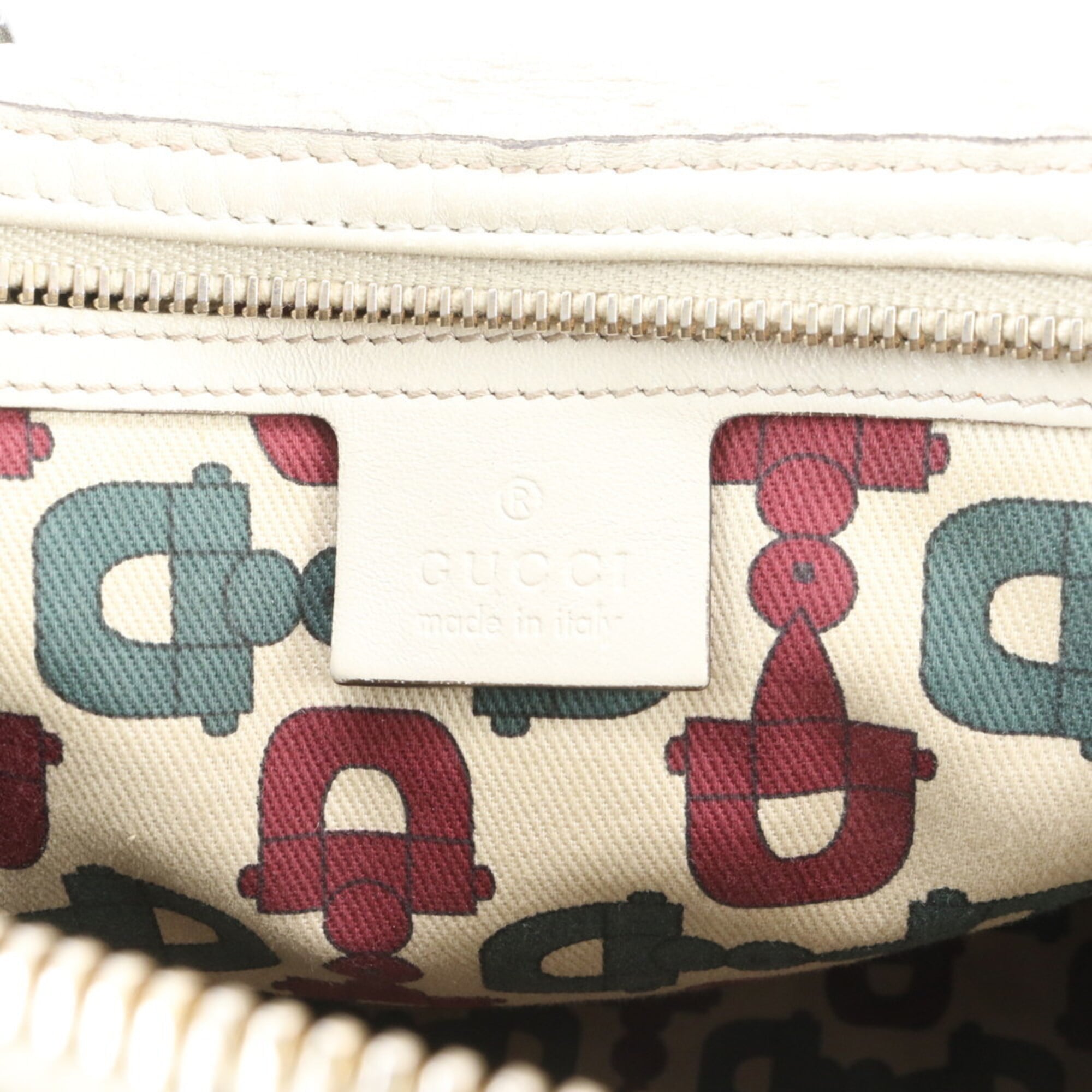 Gucci Guccissima Ivory Leather Handbag (Pre-Owned)