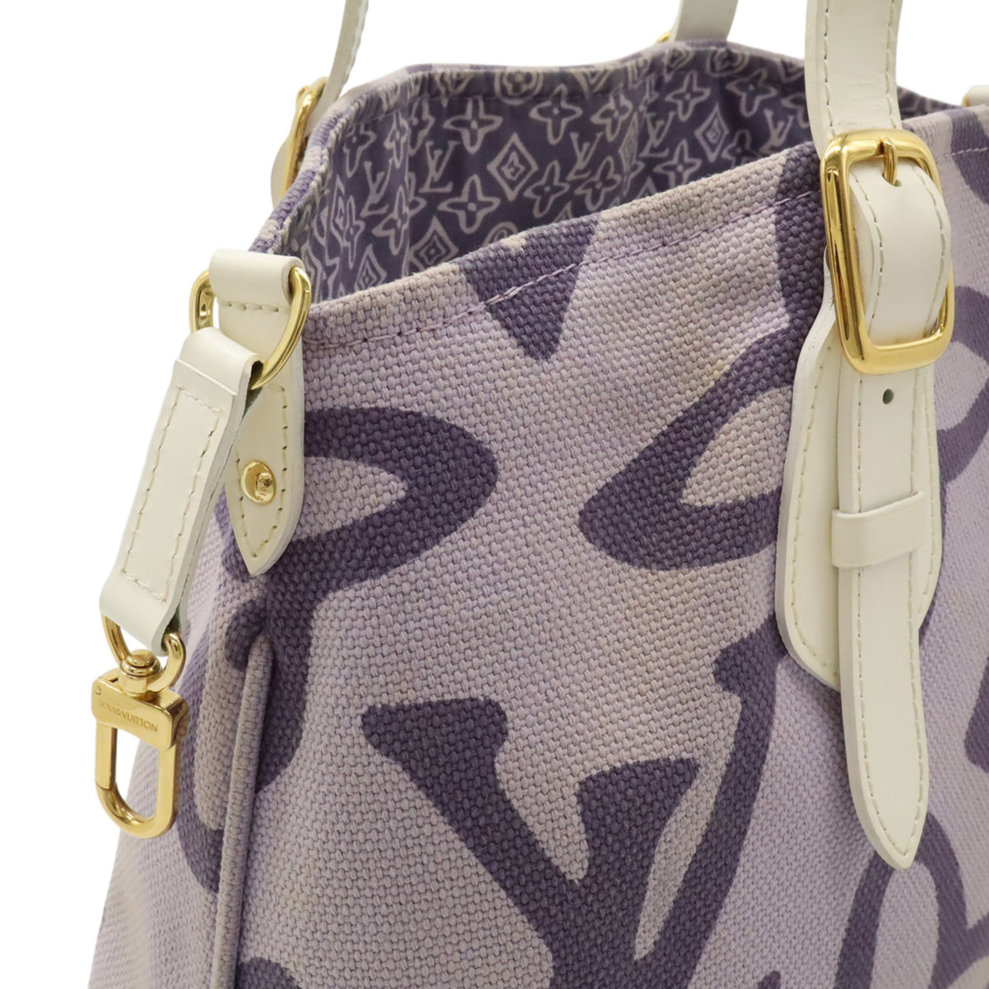 Louis Vuitton Purple Canvas Shoulder Bag Tote Bag